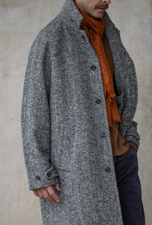 Model wearing Casey Casey Men's Mili Parka in Black