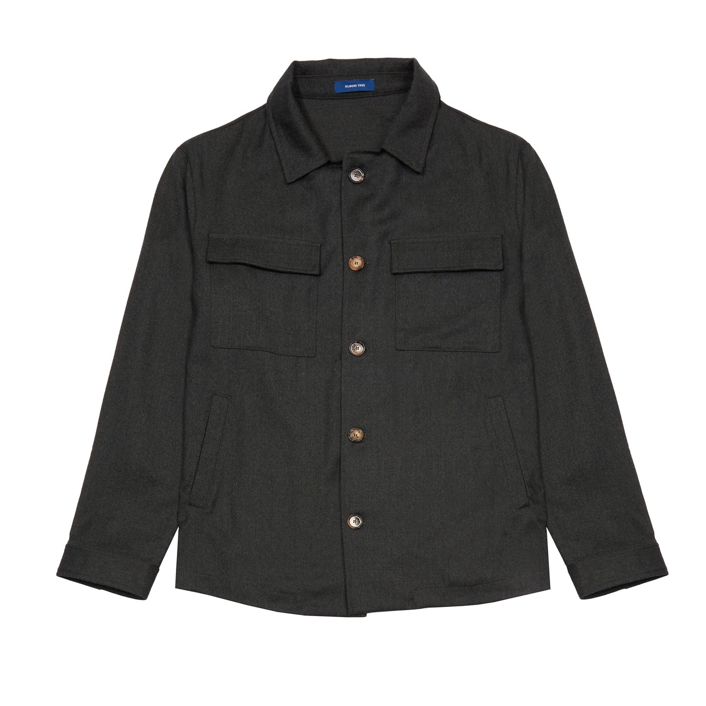 Albeni Merino Overshirt in Dark Green