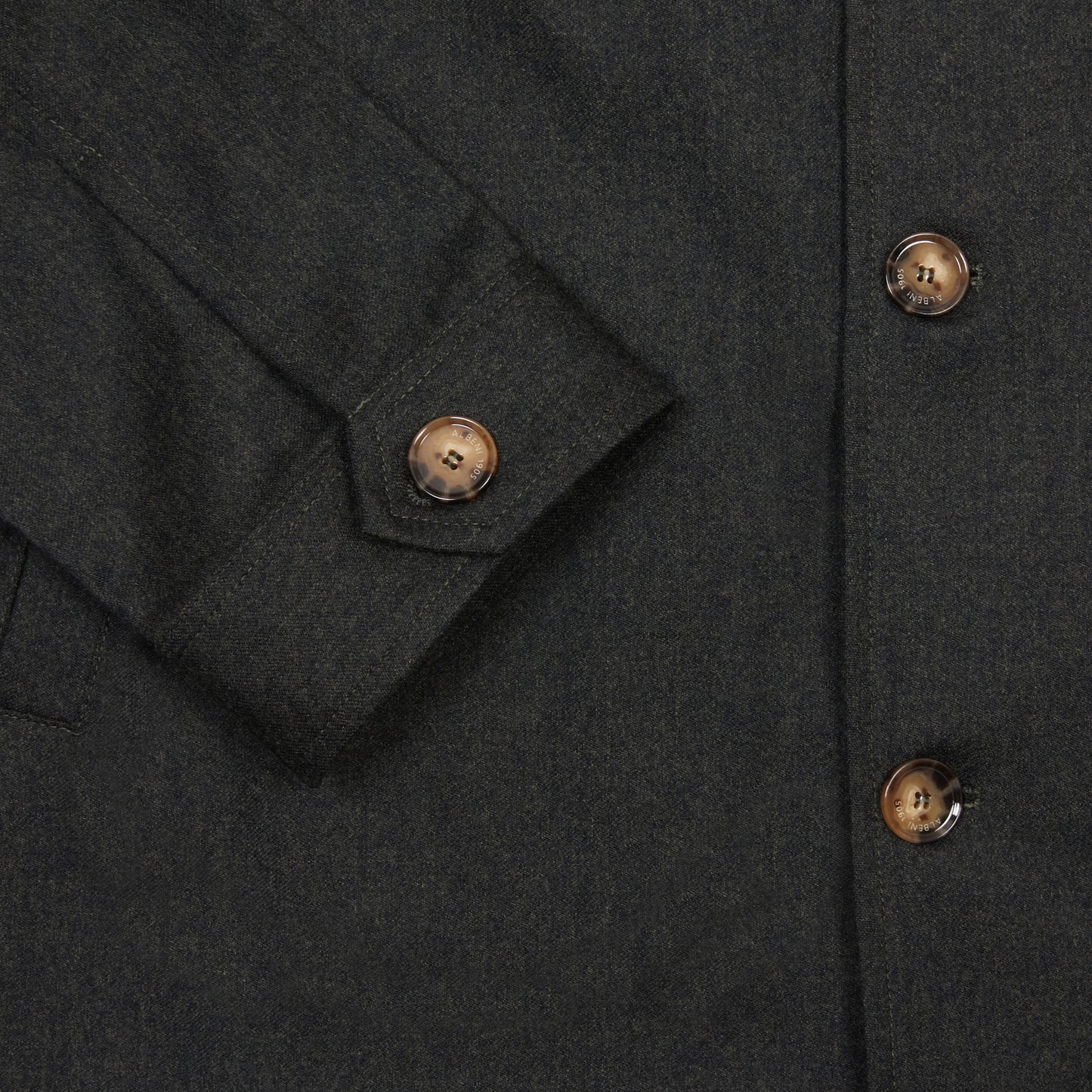 Albeni Merino Overshirt in Dark Green