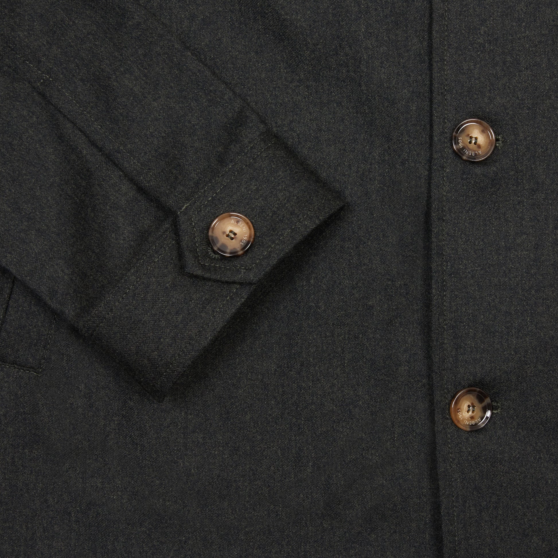 Albeni Merino Overshirt in Dark Green
