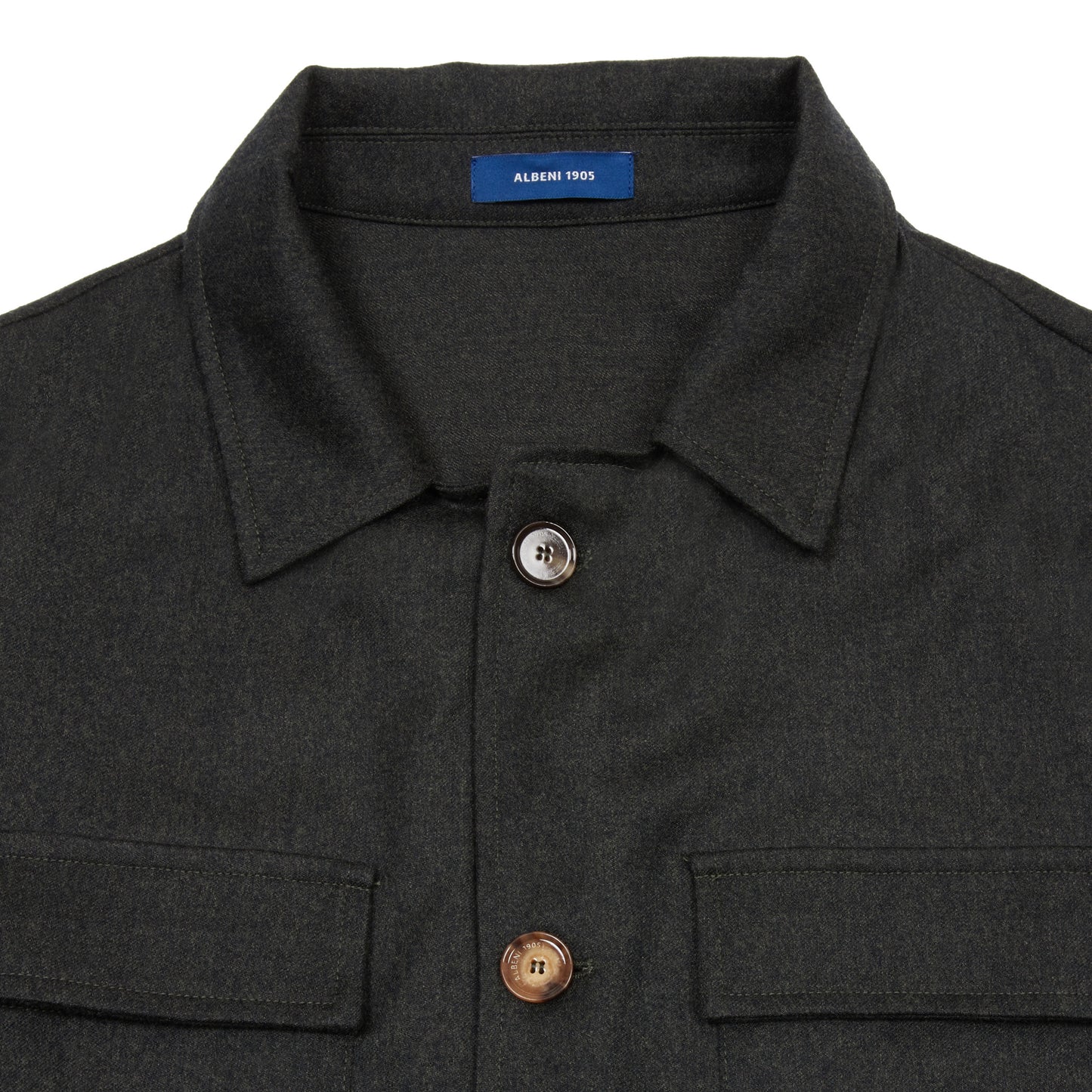 Albeni Merino Overshirt in Dark Green