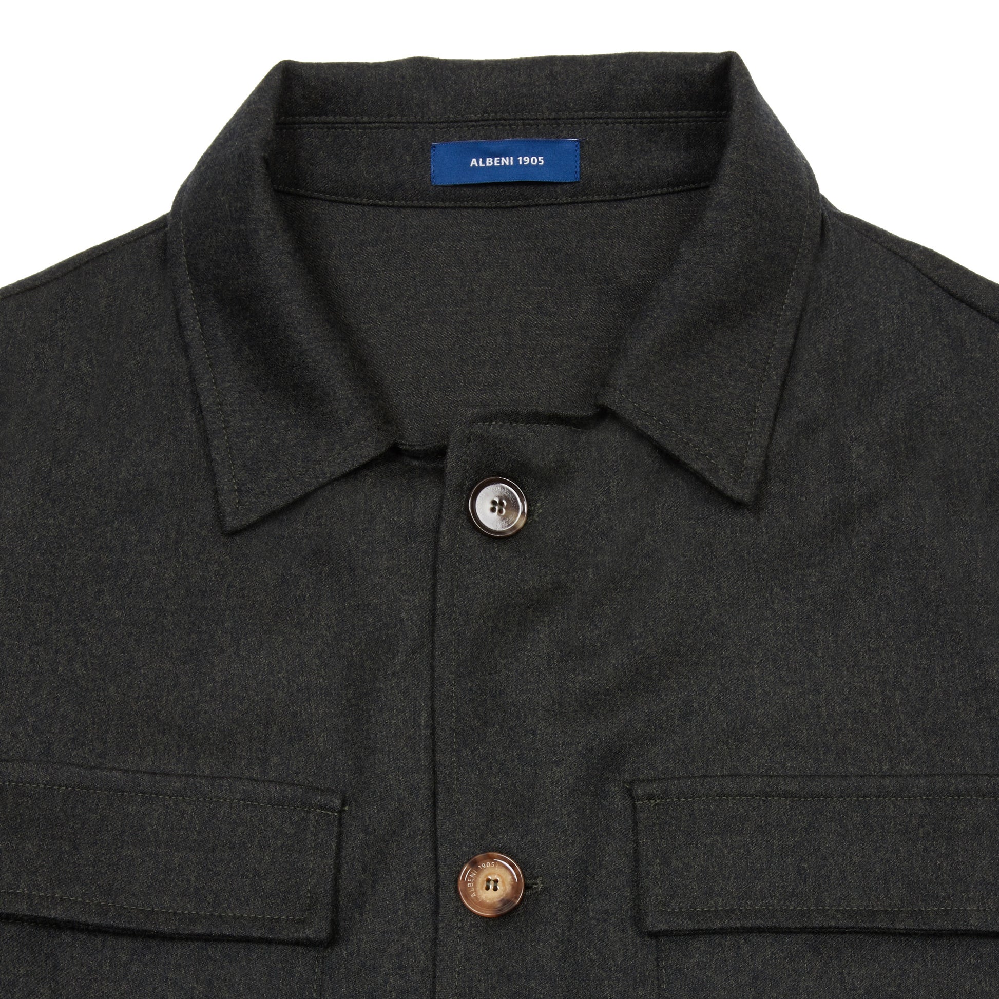 Albeni Merino Overshirt in Dark Green