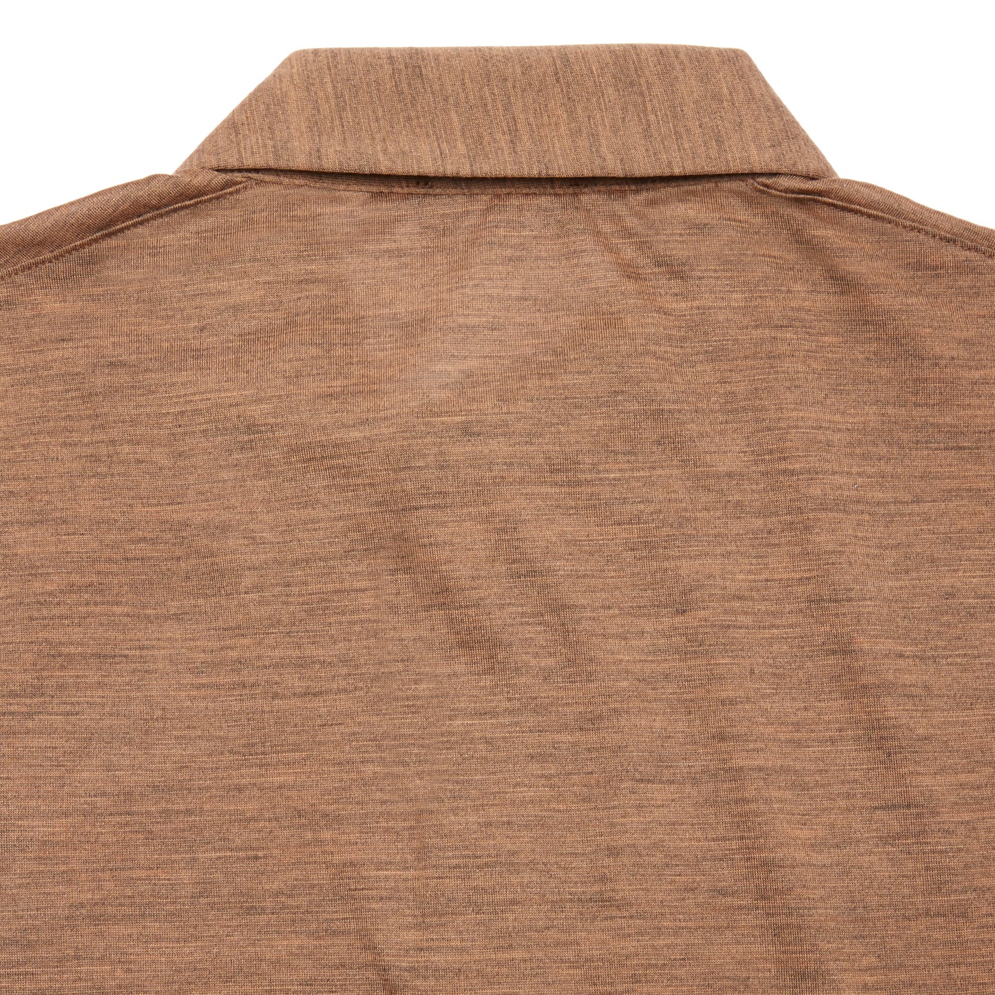 Albeni Merino Polo Sport Short Sleeve Shirt in Terracotta Melange