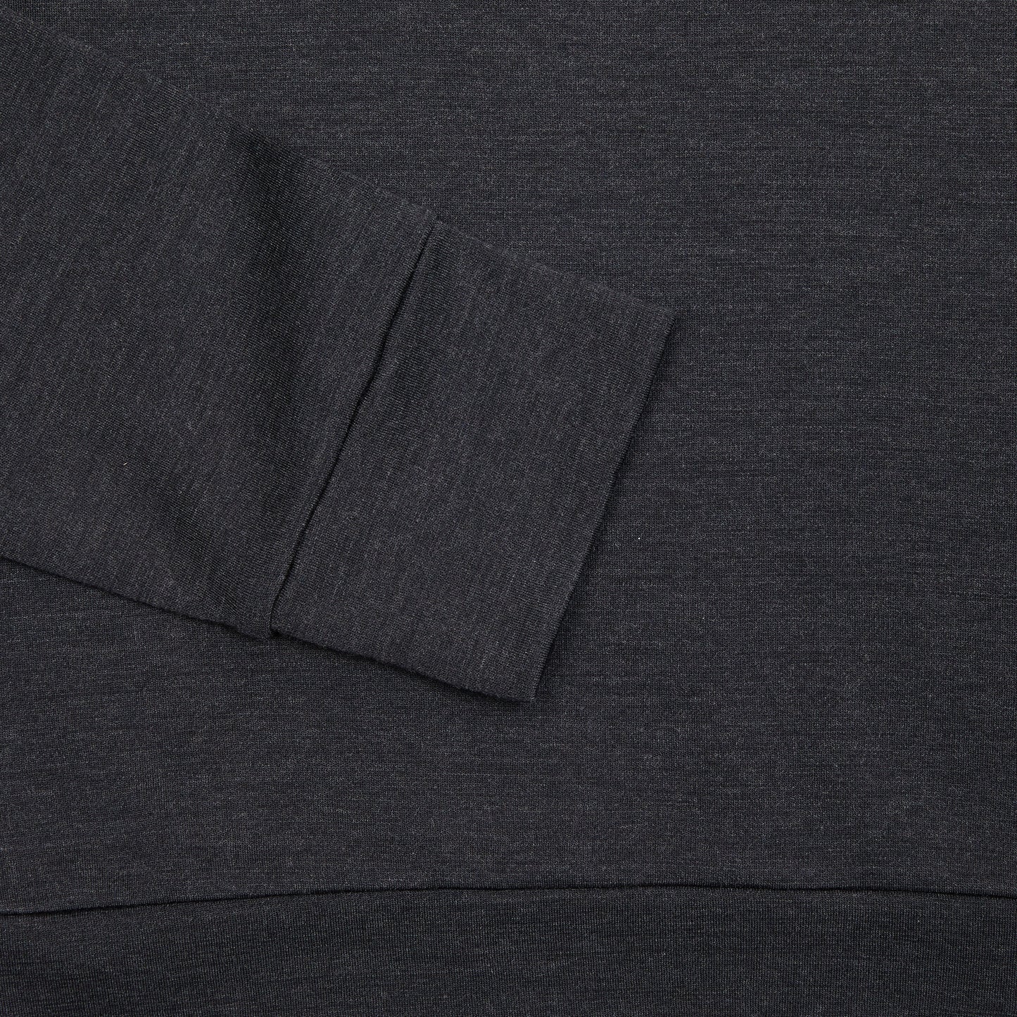 Albeni Merino Fleece Long Sleeve Crewneck in Charcoal Grey