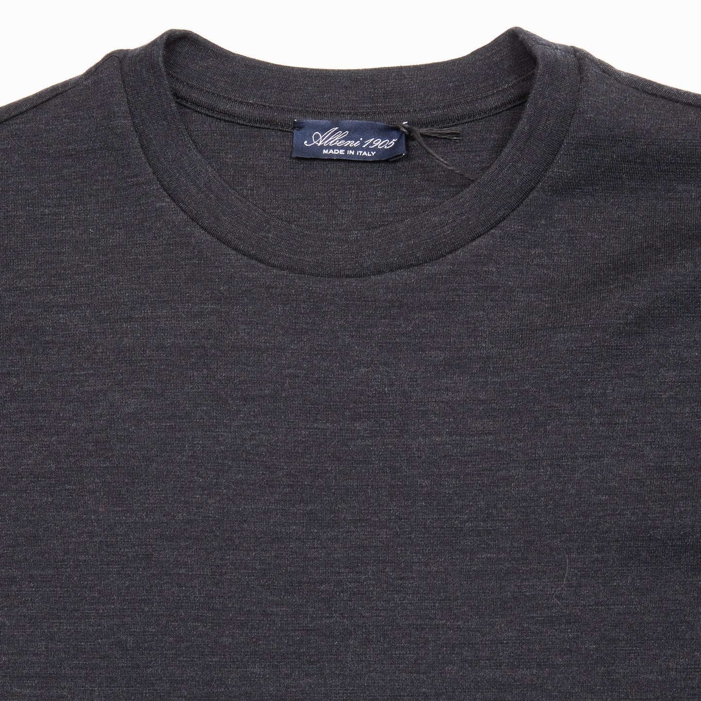 Albeni Merino Fleece Long Sleeve Crewneck in Charcoal Grey