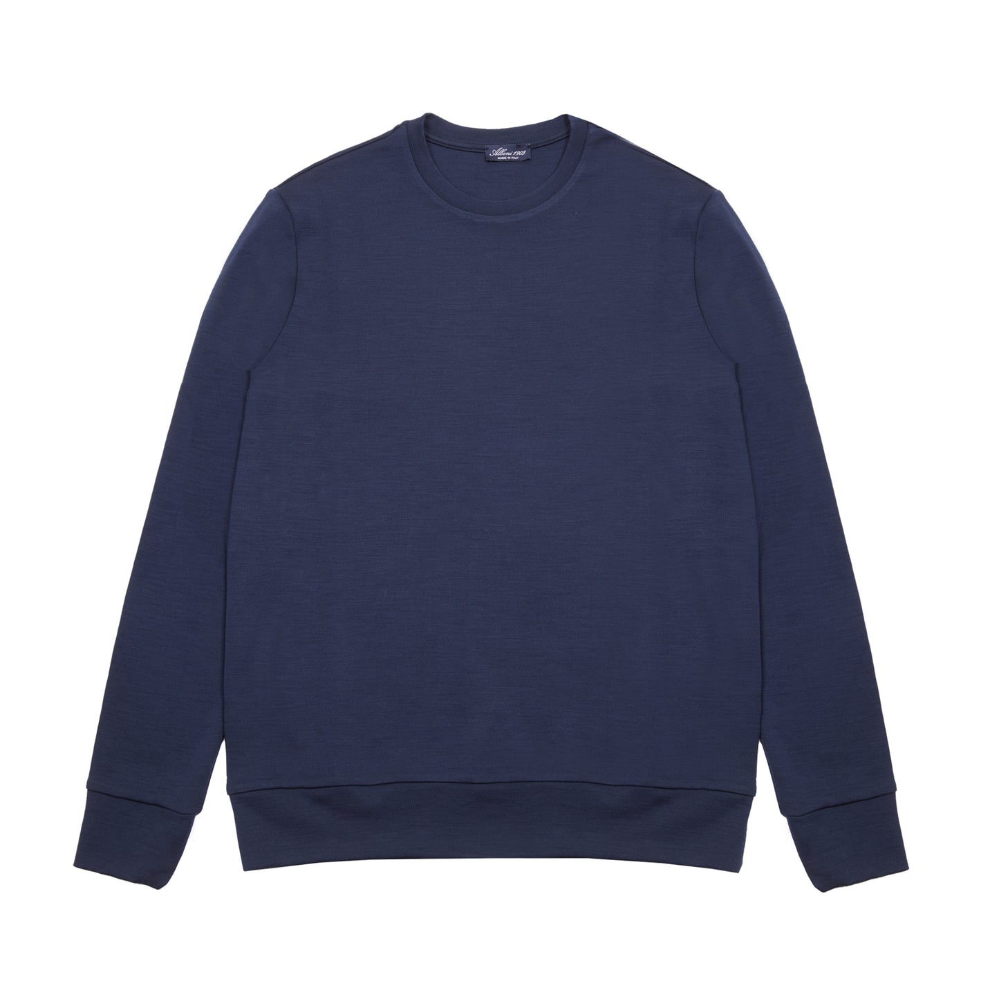 Albeni Merino Fleece Long Sleeve Crewneck in Marine Blue