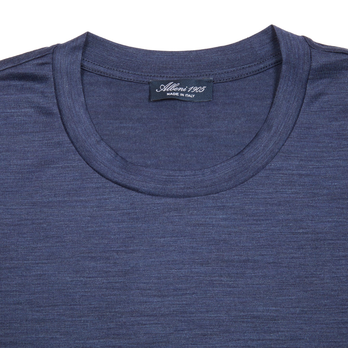 Albeni Classic Short Sleeve Merino T-Shirt in Melange Blue