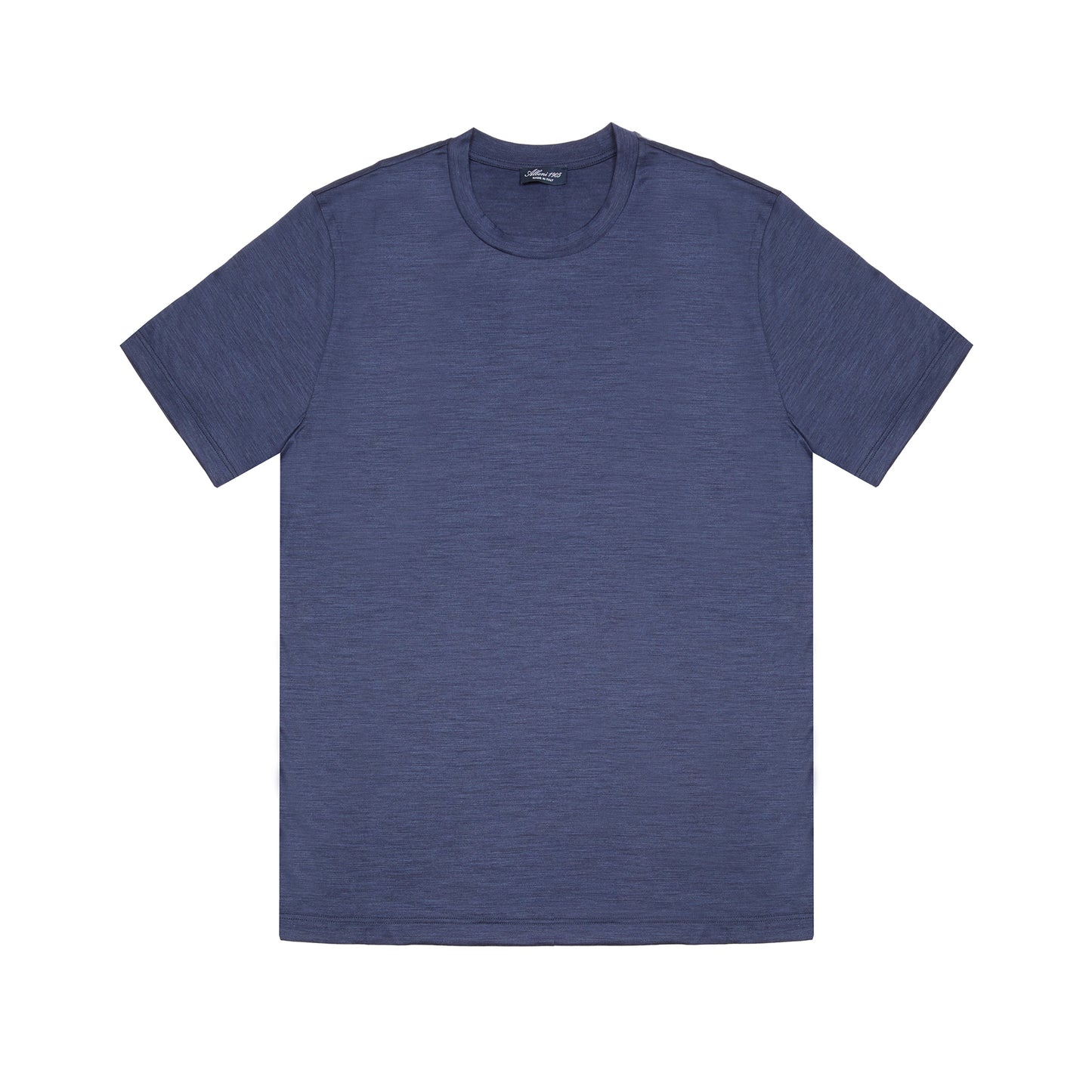 Albeni Classic Short Sleeve Merino T-Shirt in Melange Blue
