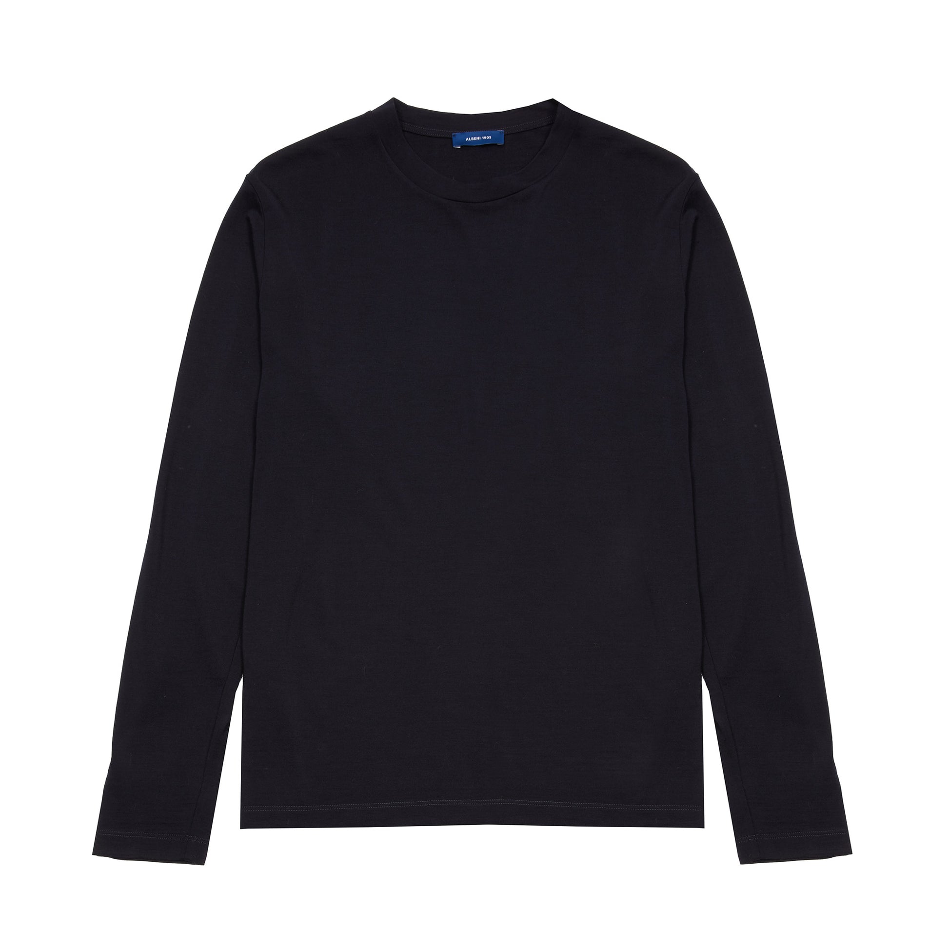 Albeni Long Sleeve Merino T-Shirt in Night Blue