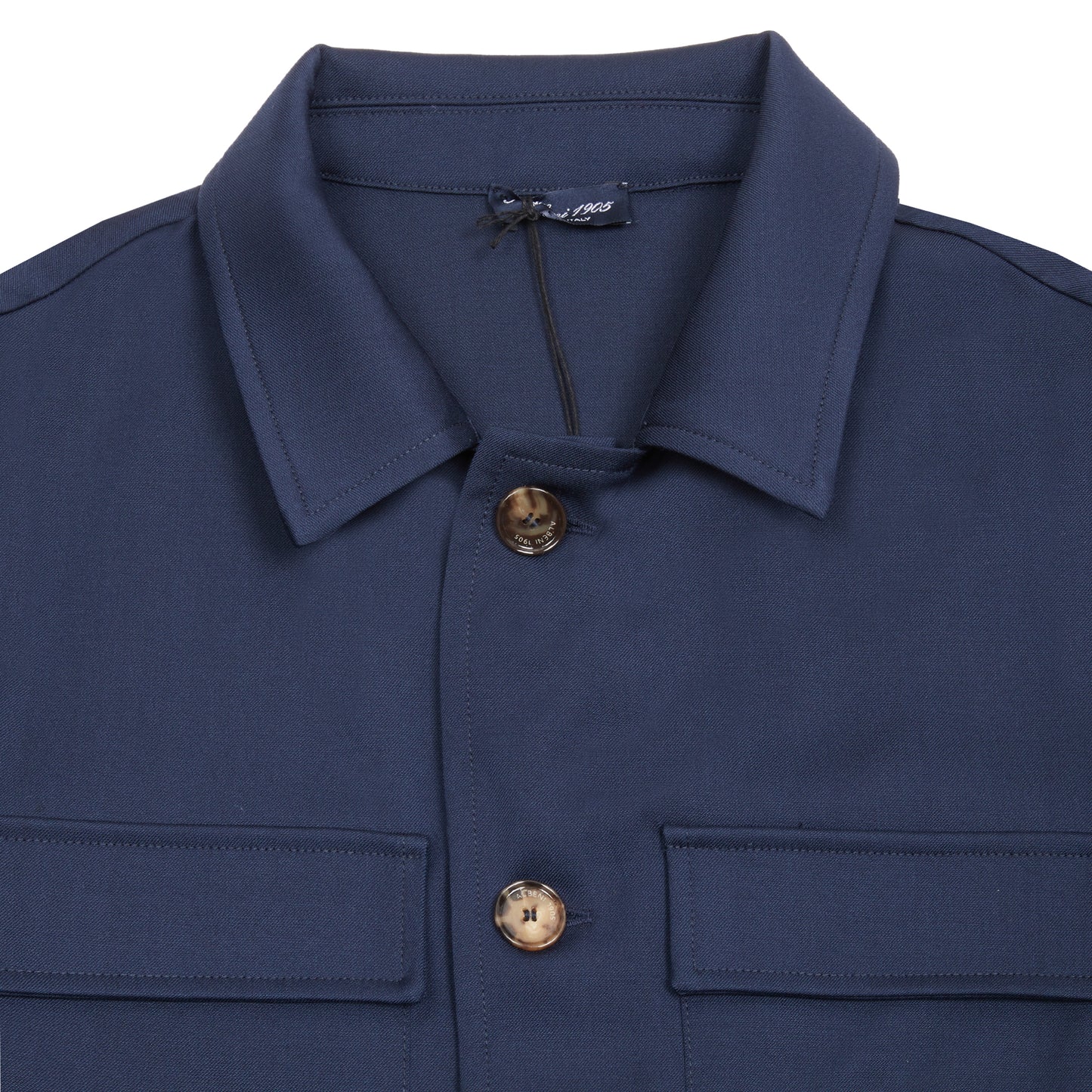 Albeni Merino Overshirt in Marine Blue