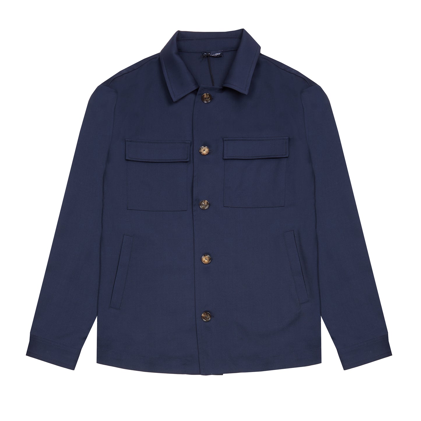 Albeni Merino Overshirt in Marine Blue