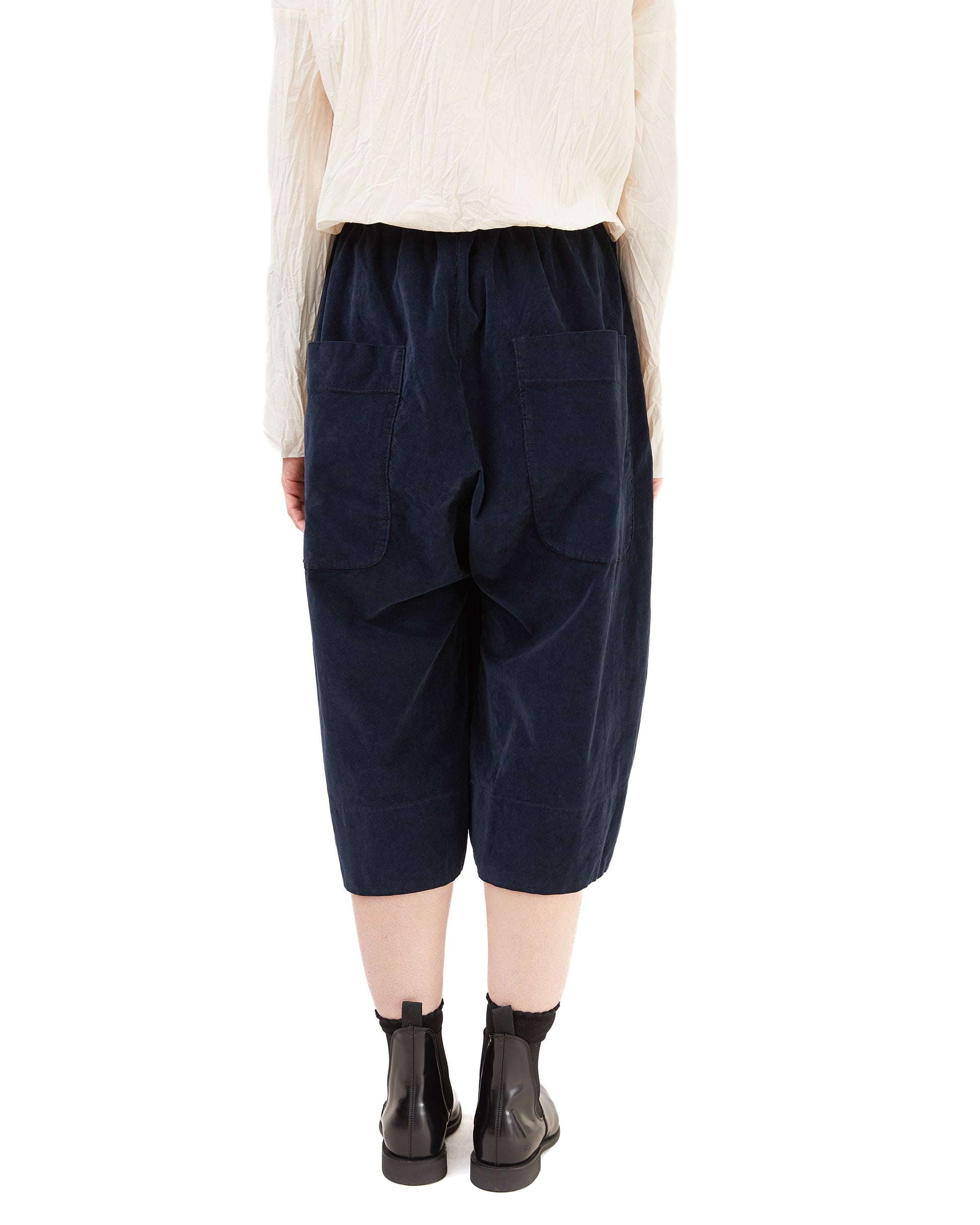 Album Di Famiglia Wide Velvet Trousers in Ink