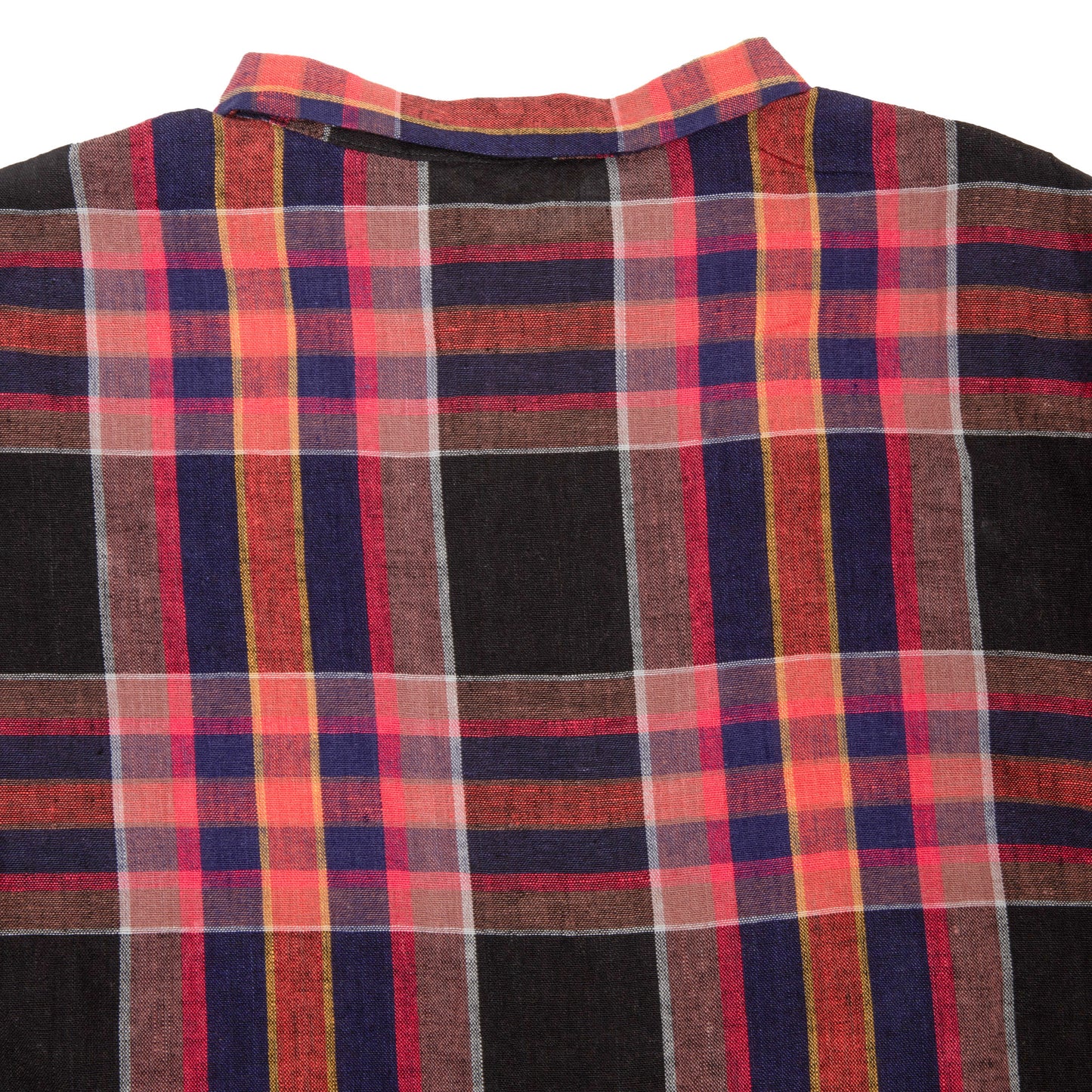 Antiquités Linen/Cotton Check Dress in Black