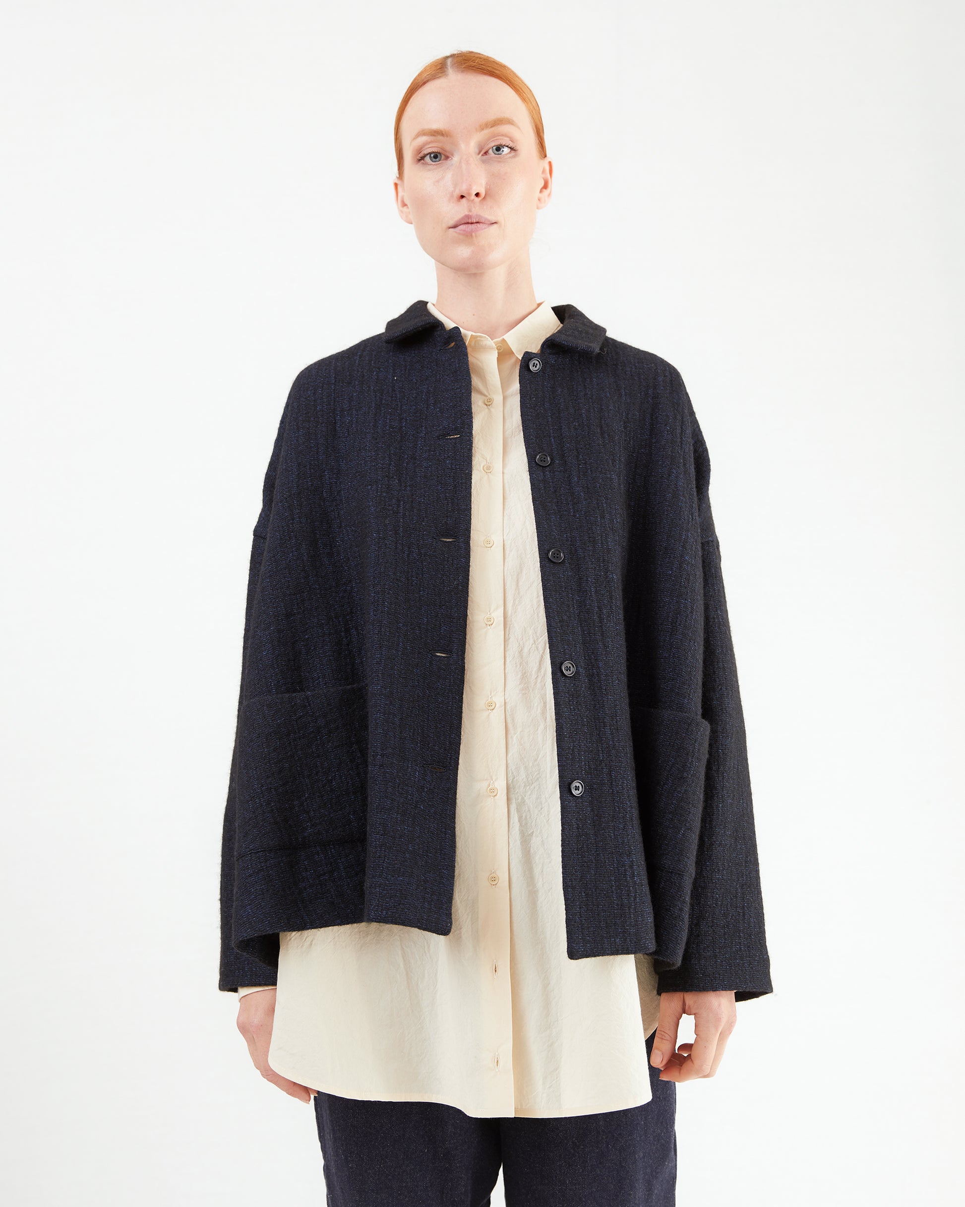 Apuntob Linen/ Wool Jacket in Night
