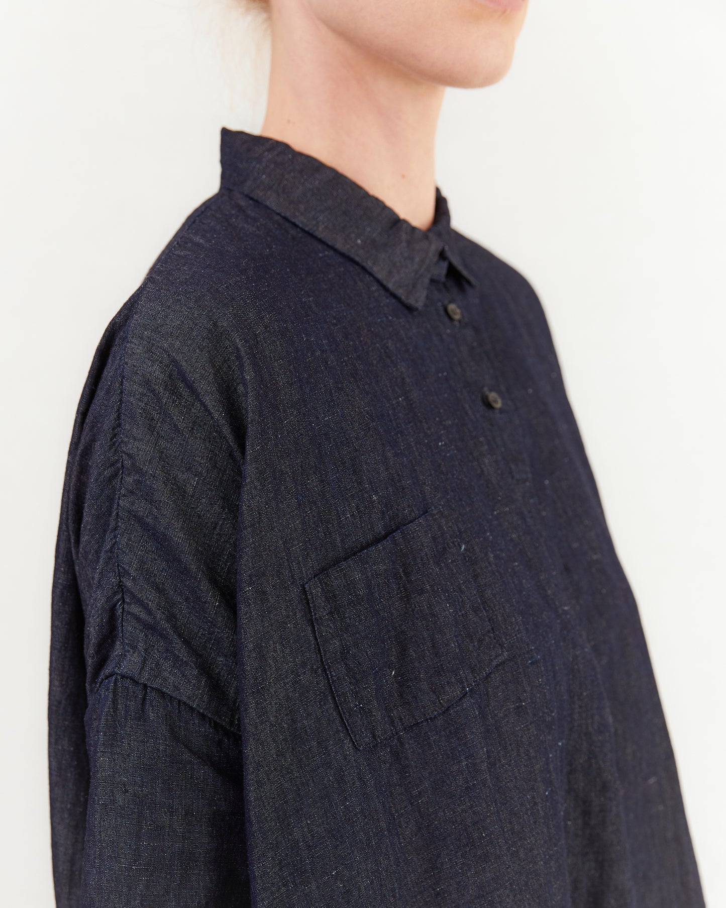 Apuntob Cotton/Linen Dress in Indigo