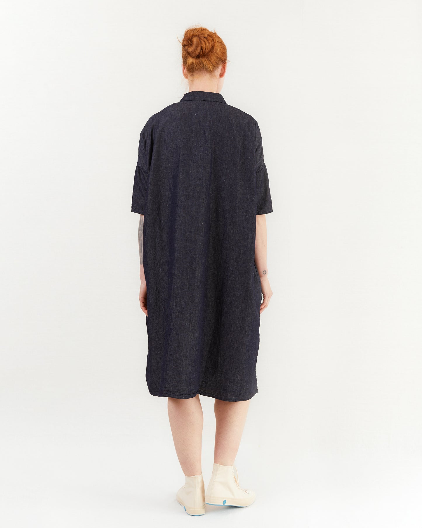 Apuntob Cotton/Linen Dress in Indigo