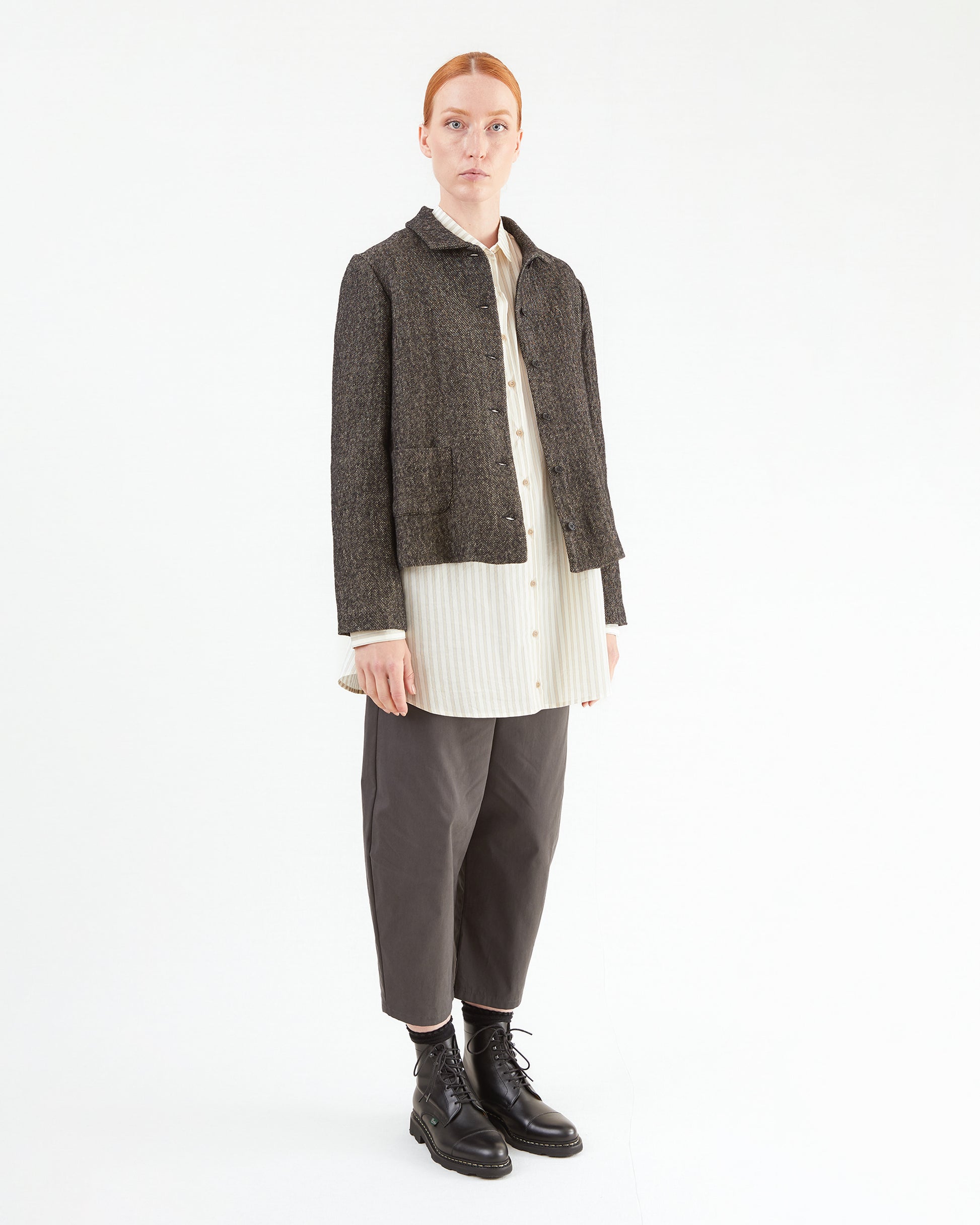 Apuntob Heavy Hemp/ Wool Jacket in Black