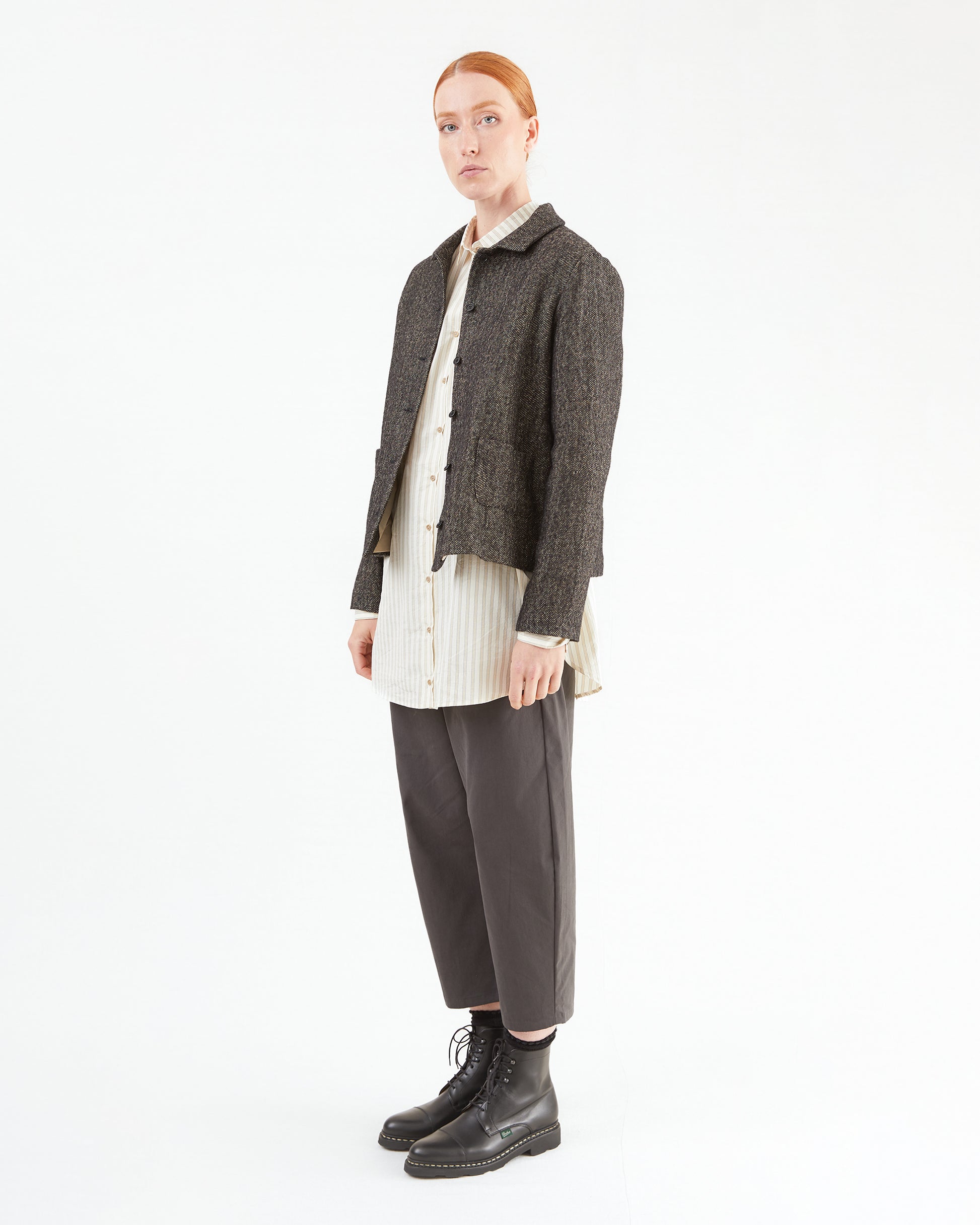 Apuntob Heavy Hemp/ Wool Jacket in Black