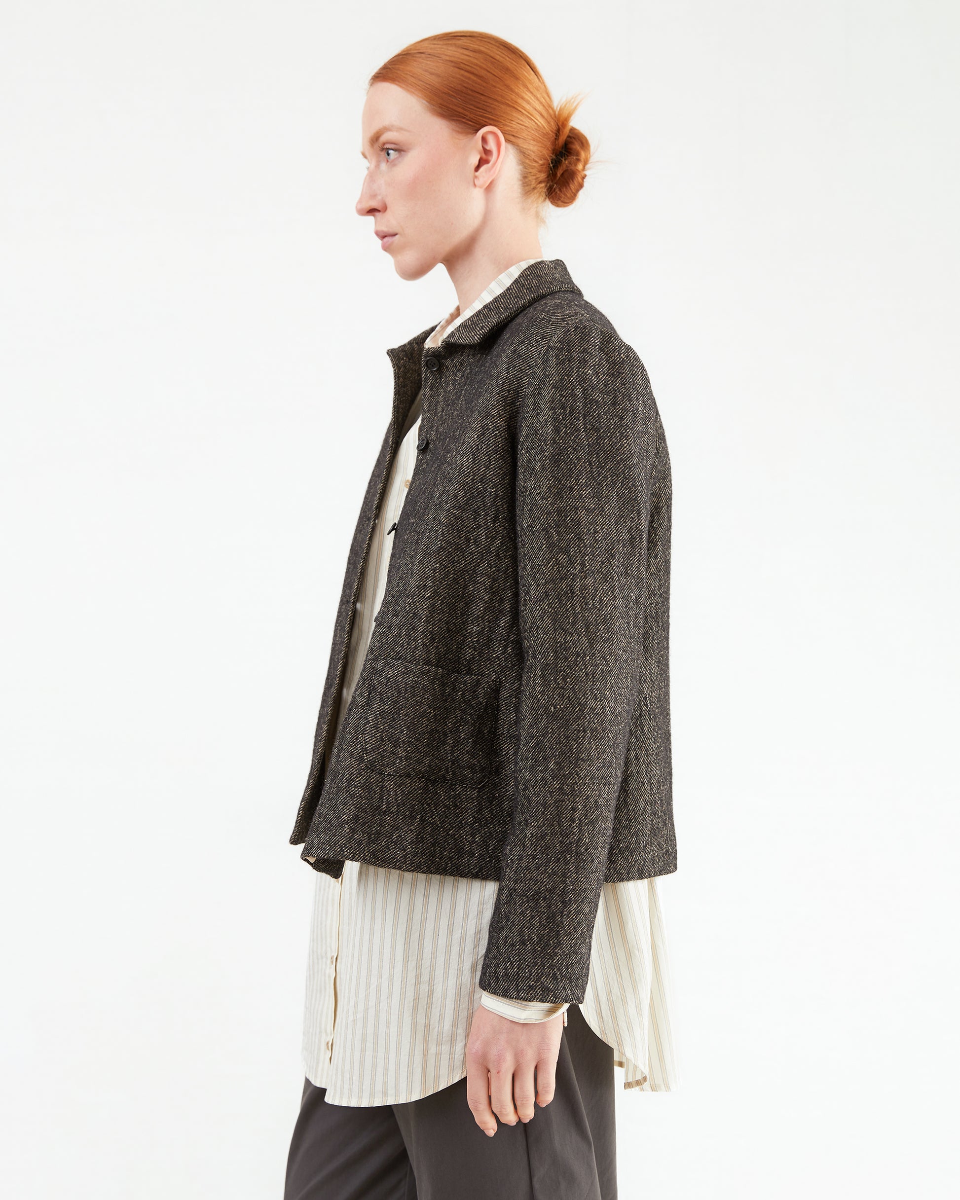 Apuntob Heavy Hemp/ Wool Jacket in Black