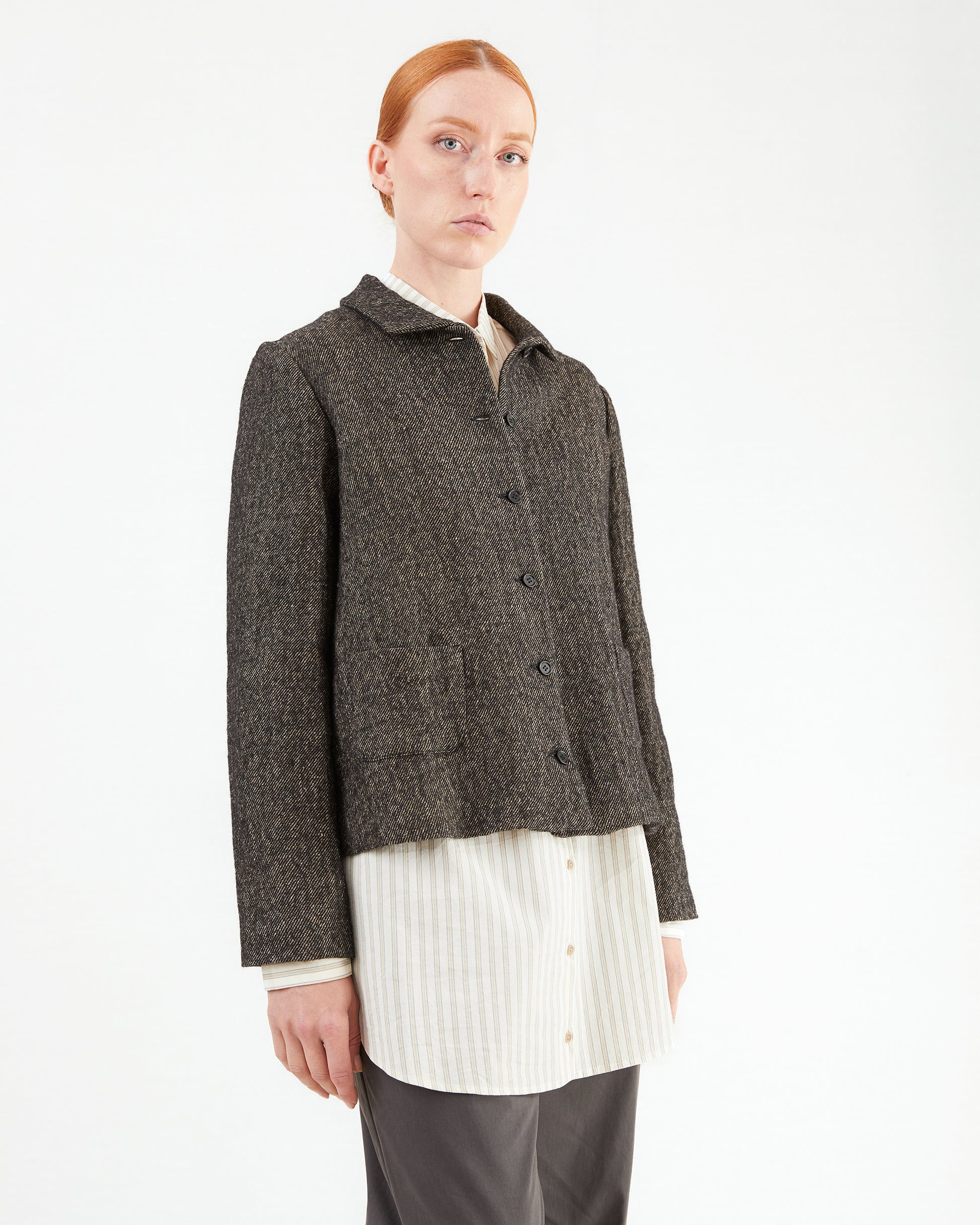 Apuntob Heavy Hemp/ Wool Jacket in Black