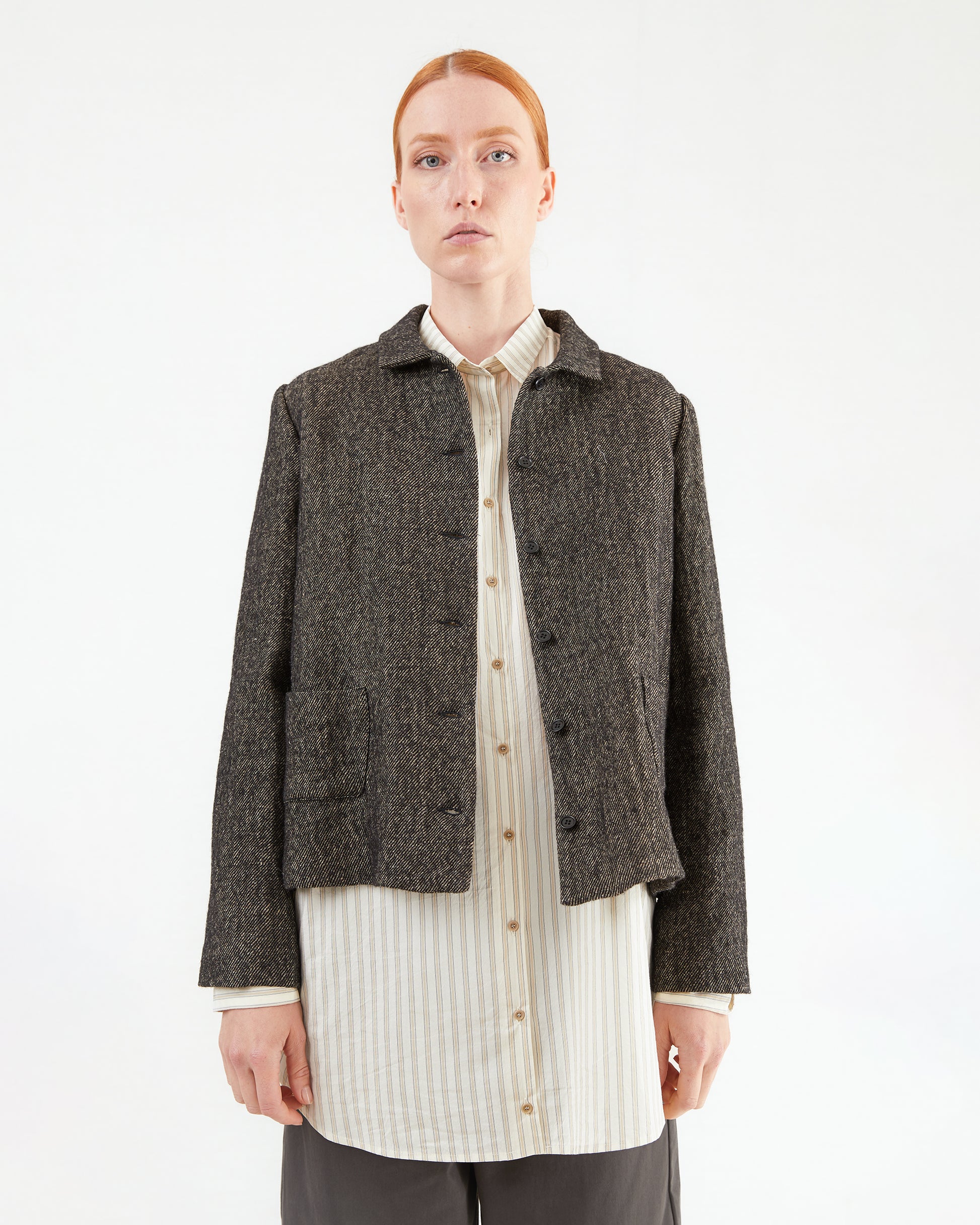 Apuntob Heavy Hemp/ Wool Jacket in Black