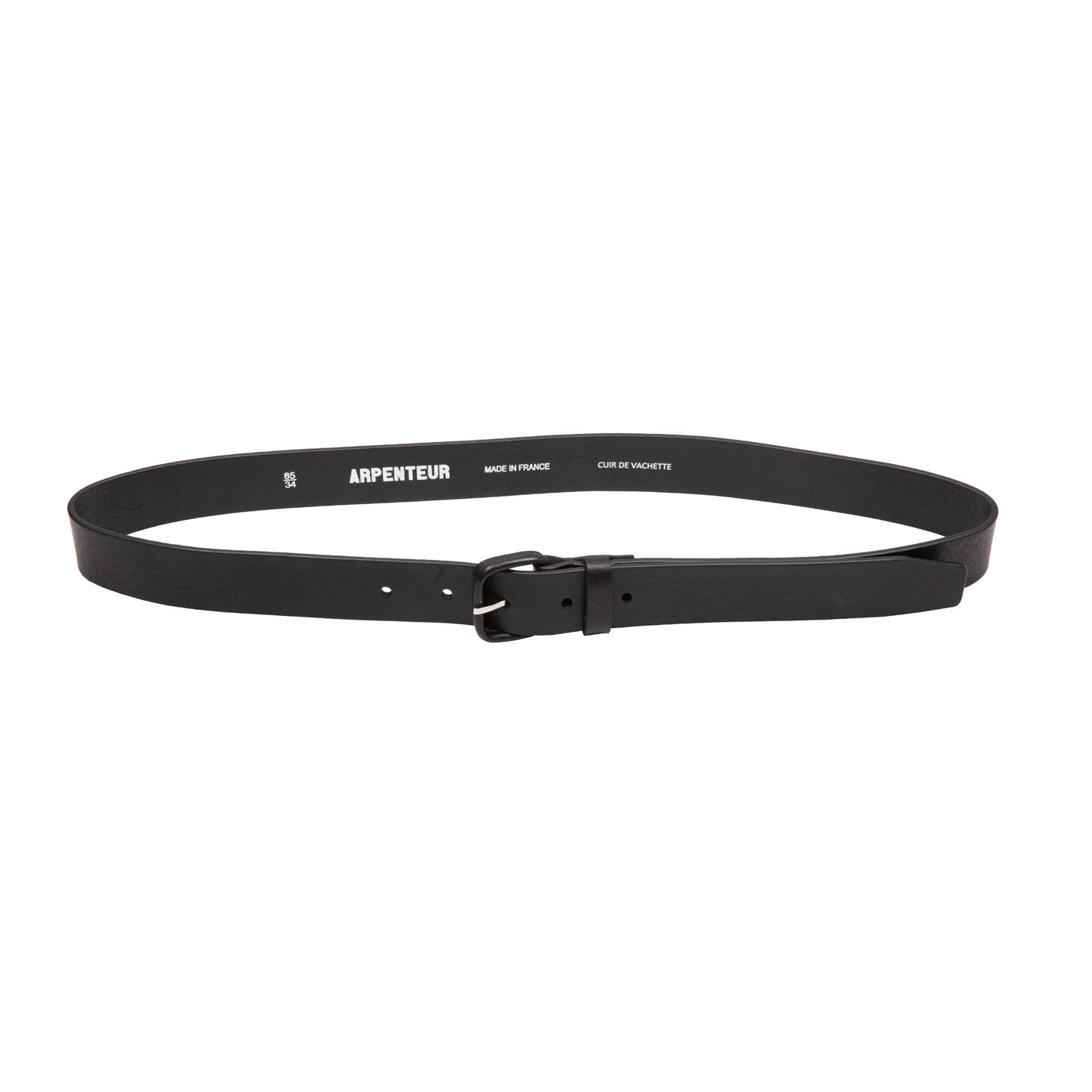 Arpenteur Logic Veg Tanned Leather Belt in Black