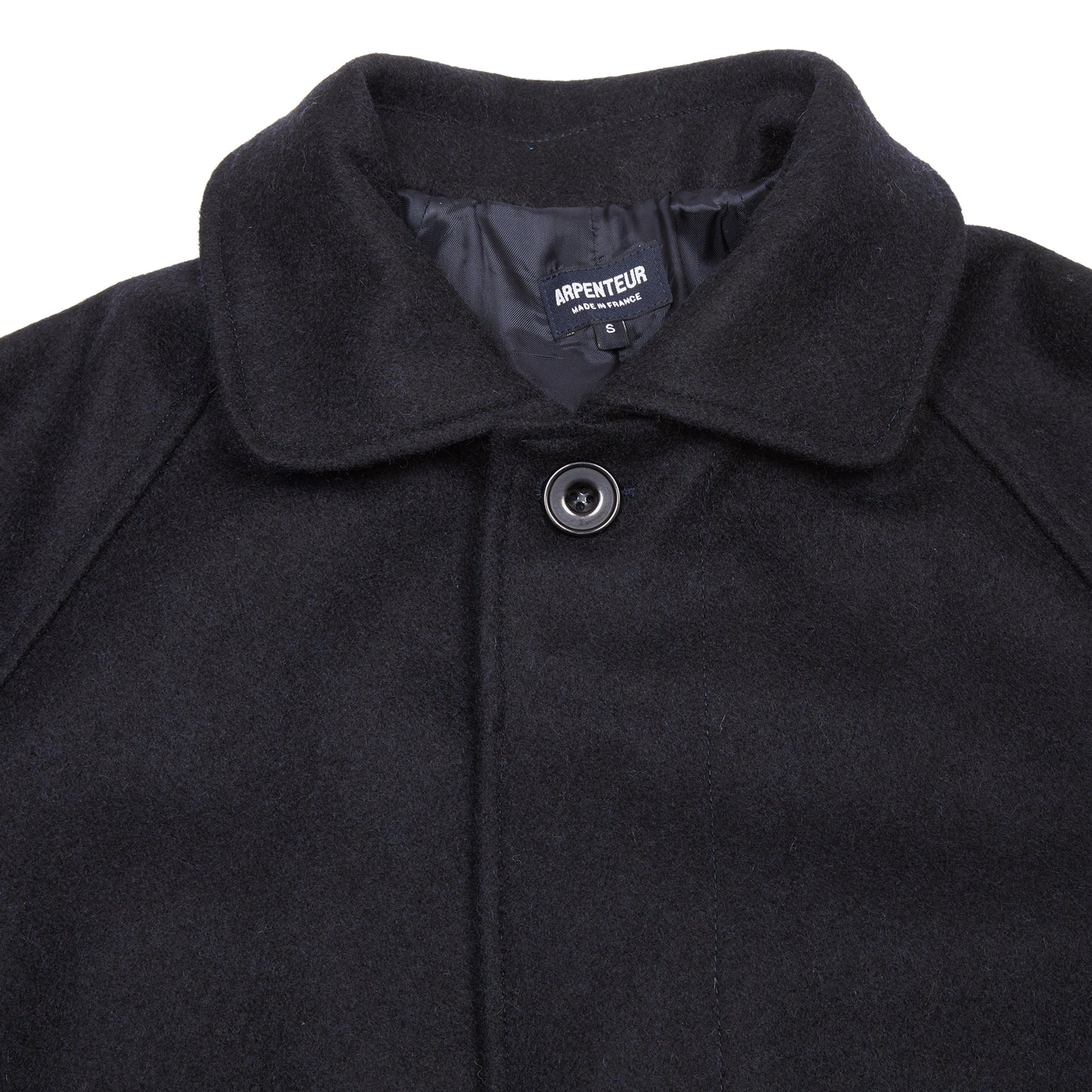 Arpenteur Utile Melton Wool Overcoat in Midnight