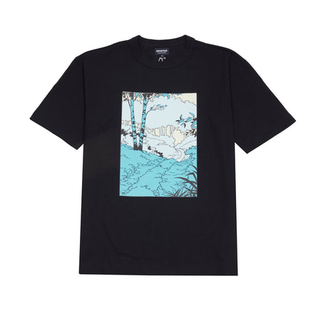 Arpenteur Graphique T-Shirt in Black Blue Woods