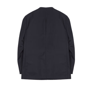 Aton Compact Wool No Collar Jacket in Black