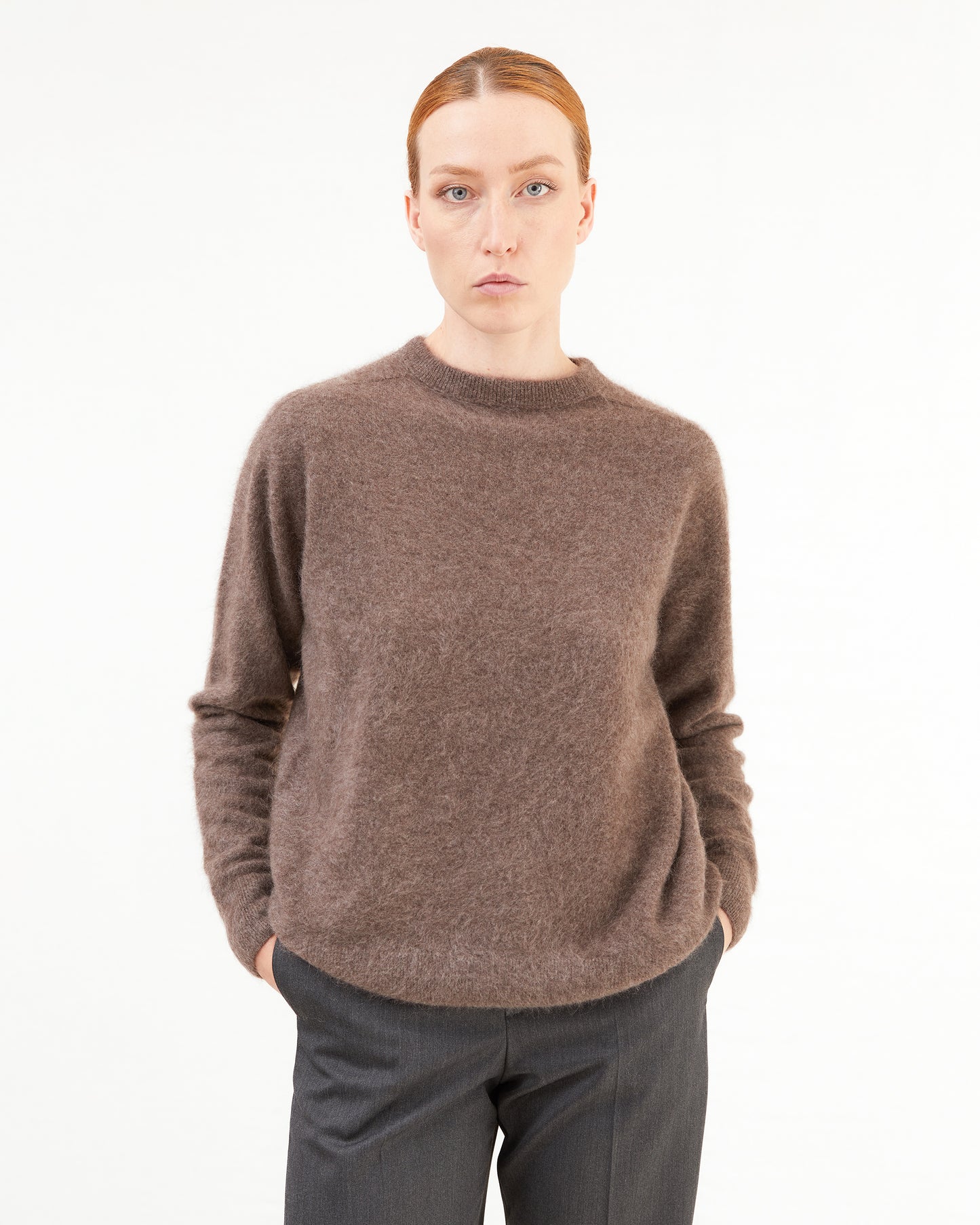 Aton Women's Royal Cashmere Fur Jumper in Brown