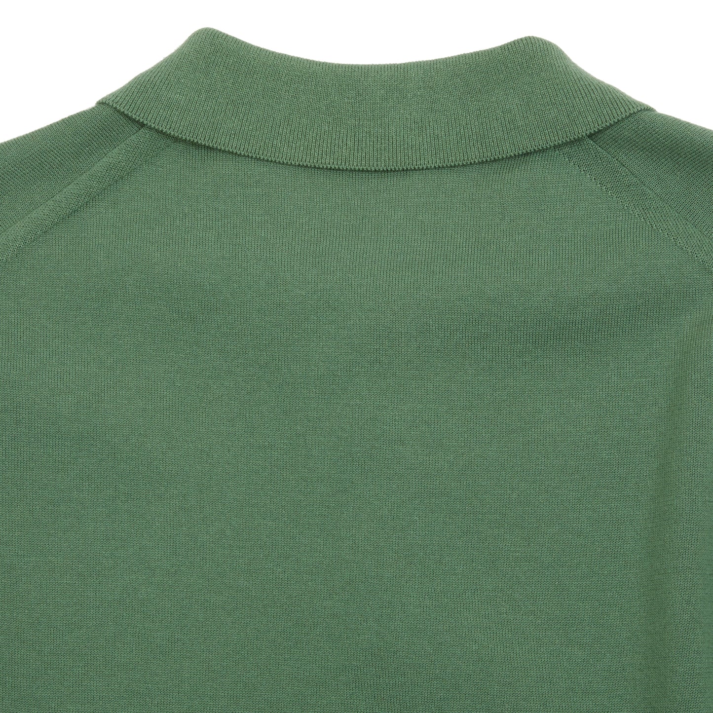 Aton Men's Cotton Washi Knit Half Sleeve Knit Polo Shirt in Green