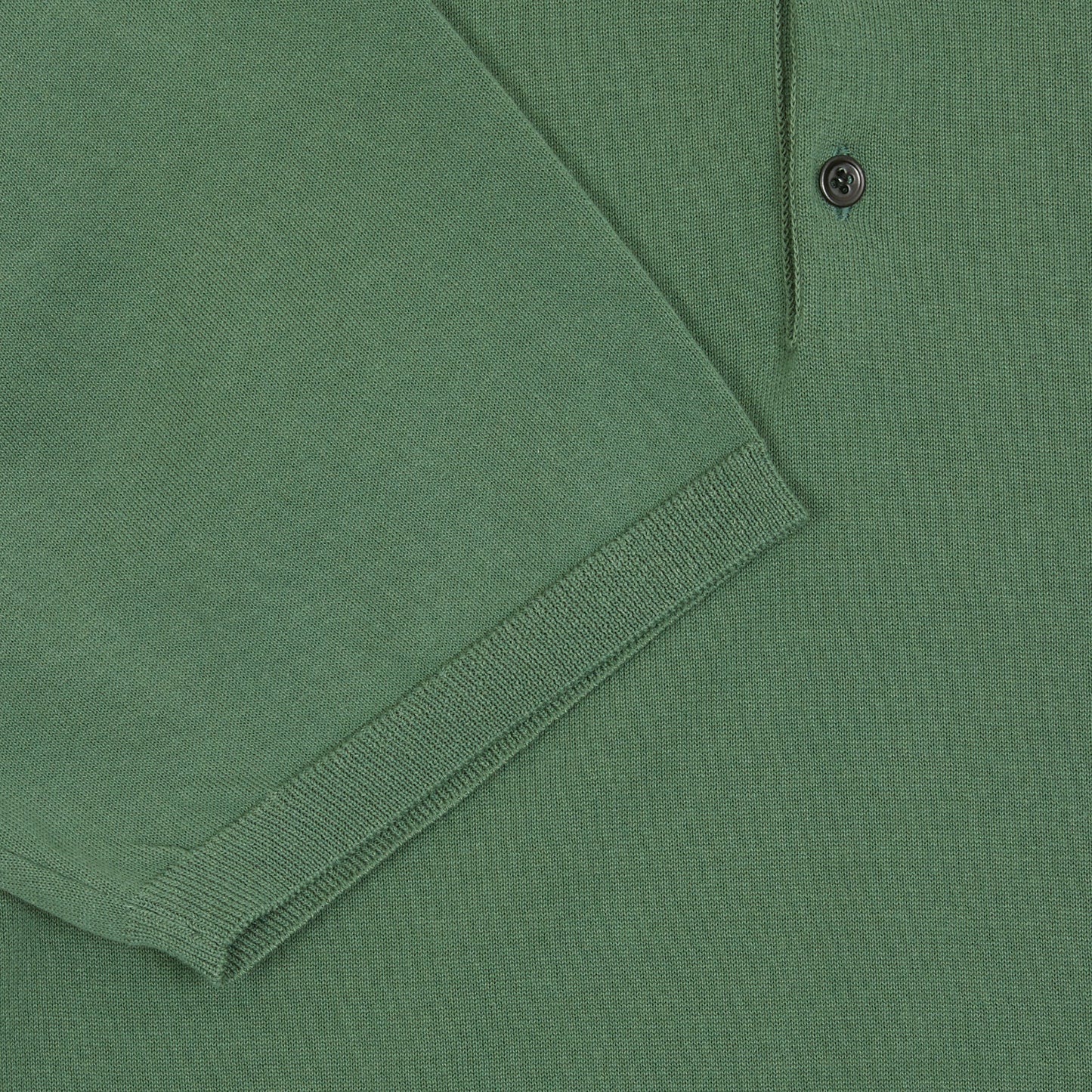Aton Men's Cotton Washi Knit Half Sleeve Knit Polo Shirt in Green