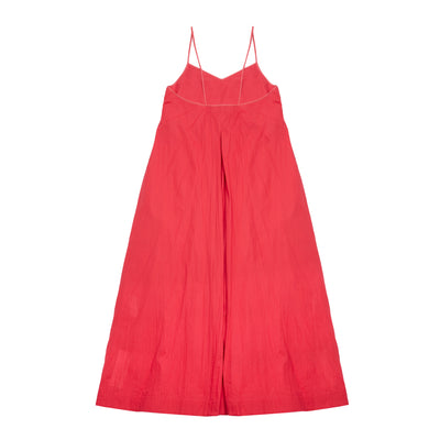 Aton Wrinkled Cotton Cami Dress in Red