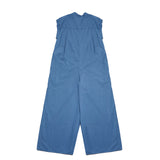 Aton Cotton Lawn Flared Jumpsuit in Navy
