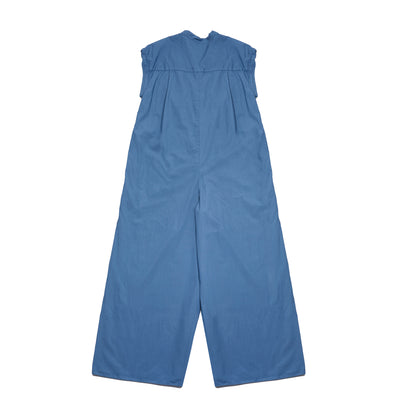 Aton Cotton Lawn Flared Jumpsuit in Navy