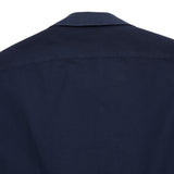 Barena Desco Mariol Overshirt in Navy cotton ripstop, contemporary utilitarian style with two large chest pockets, and single button cuffs.   98% Cotton, 2% Elastane.   Made in Italy.