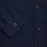 Barena Desco Mariol Overshirt in Navy cotton ripstop, contemporary utilitarian style with two large chest pockets, and single button cuffs.   98% Cotton, 2% Elastane.   Made in Italy.