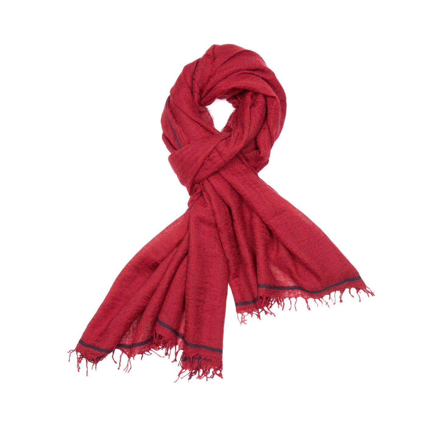 Begg & Co Staffa Cadell Cashmere / Silk Scarf in Bordeaux
