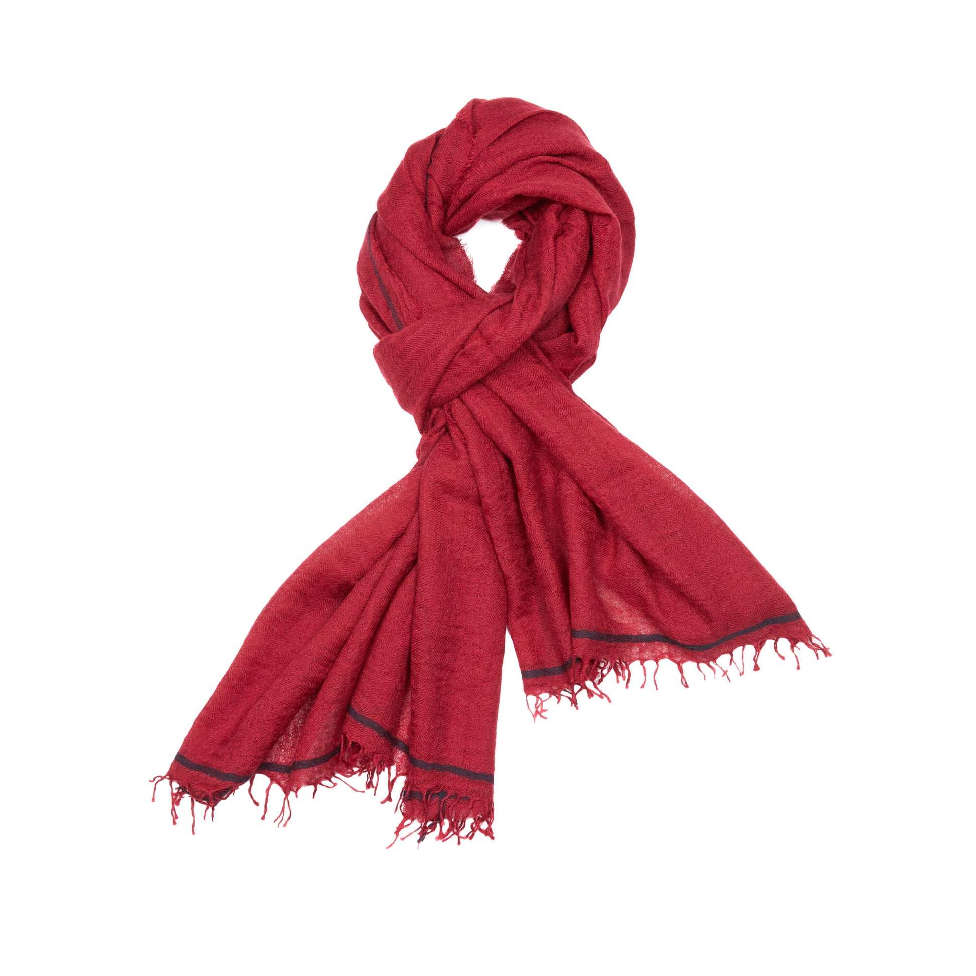 Begg & Co Staffa Cadell Cashmere / Silk Scarf in Bordeaux