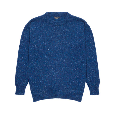 Ricos sweater is a classic crew neck knitted in a tonal flecked yarn.   100% Cashmere.  Made in Scotland.