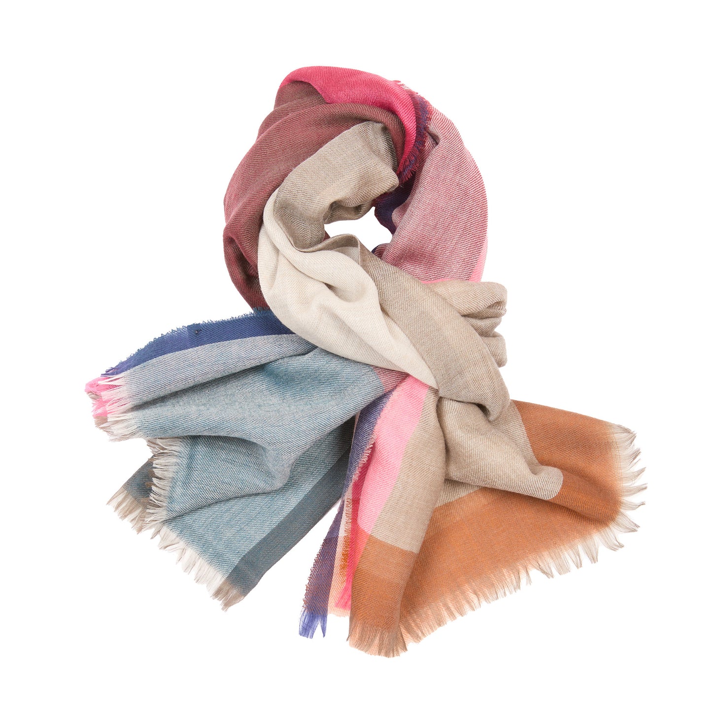 Begg & Co Wispy Shona Cashmere Scarf in Burgundy Kelp