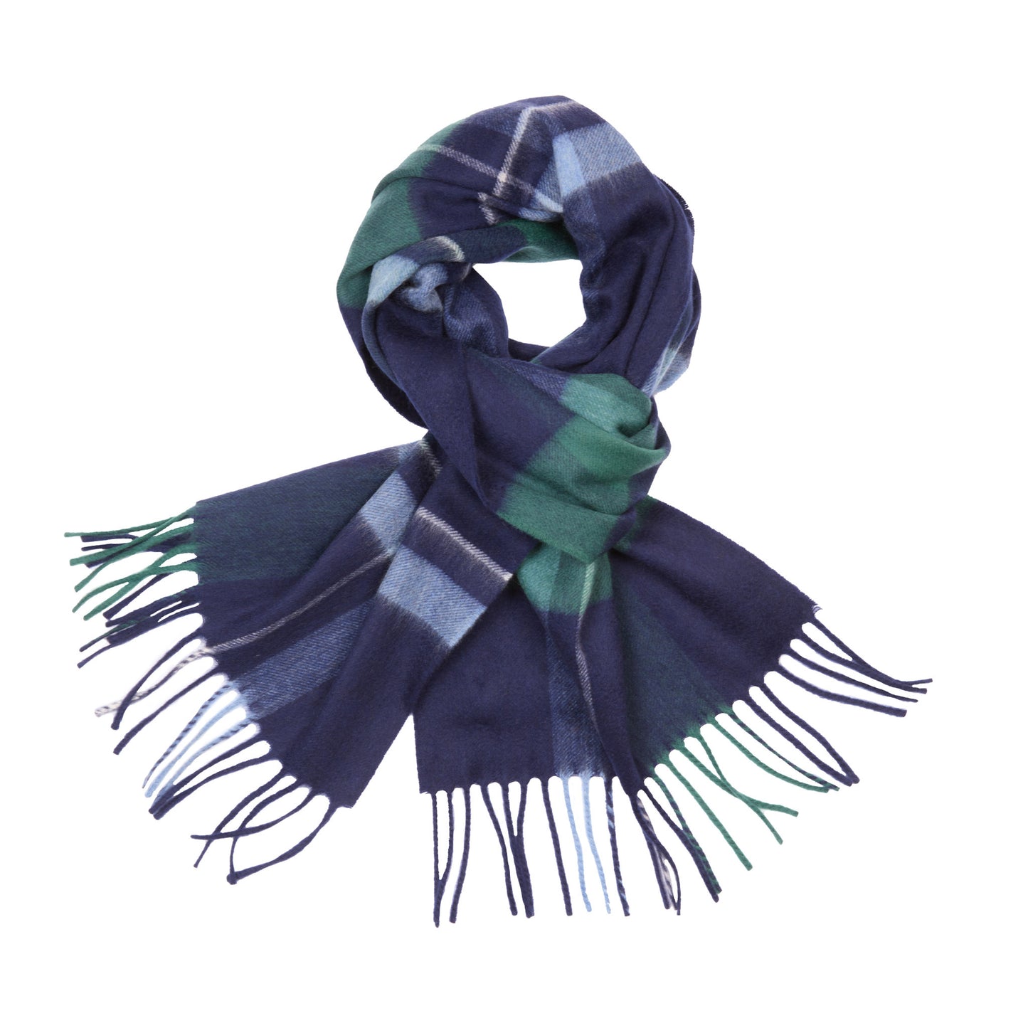 Begg & Co Arran Tilman Cashmere Scarf in Navy Spruce