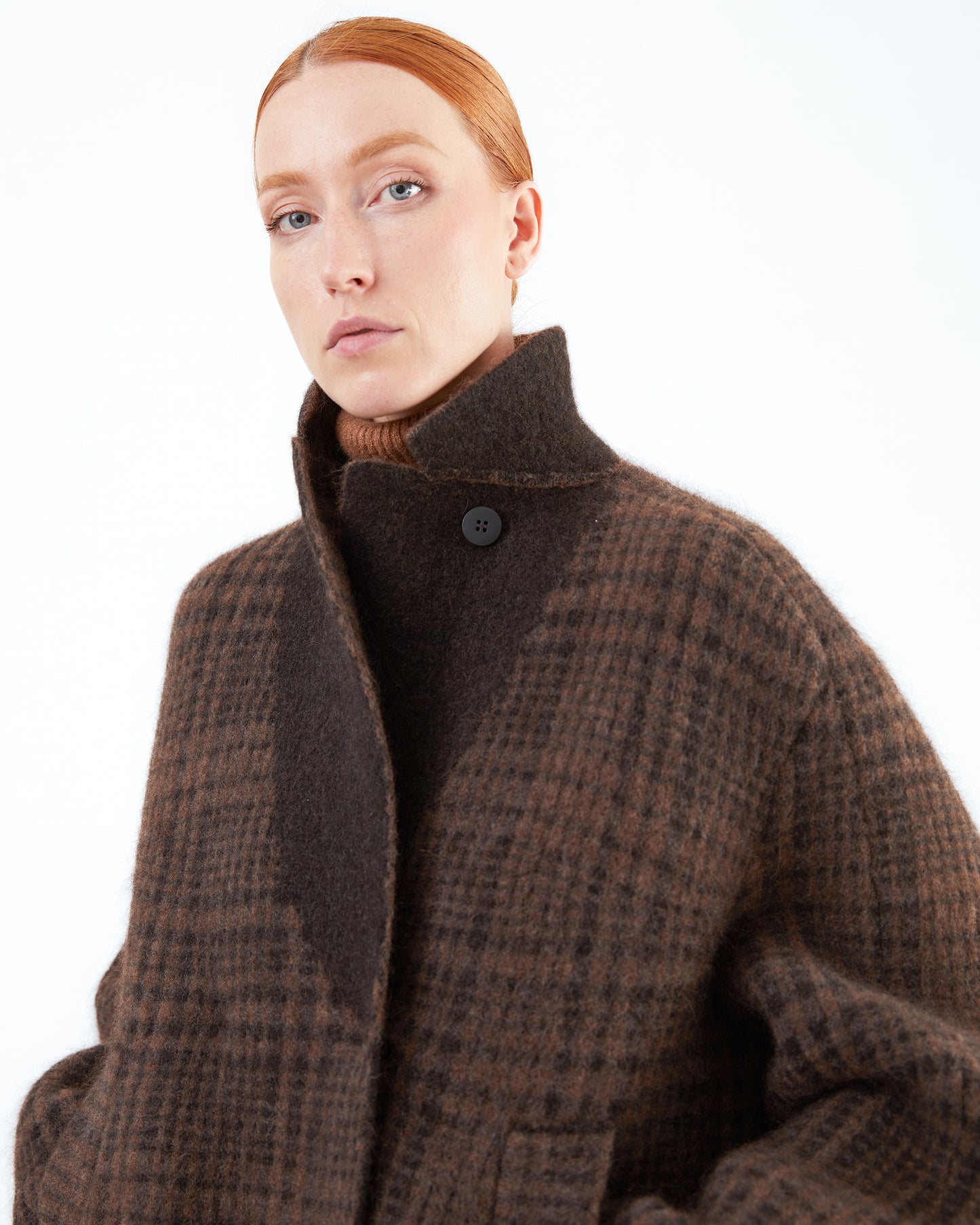 Boboutic Wool Double Breasted Jacket in Brown