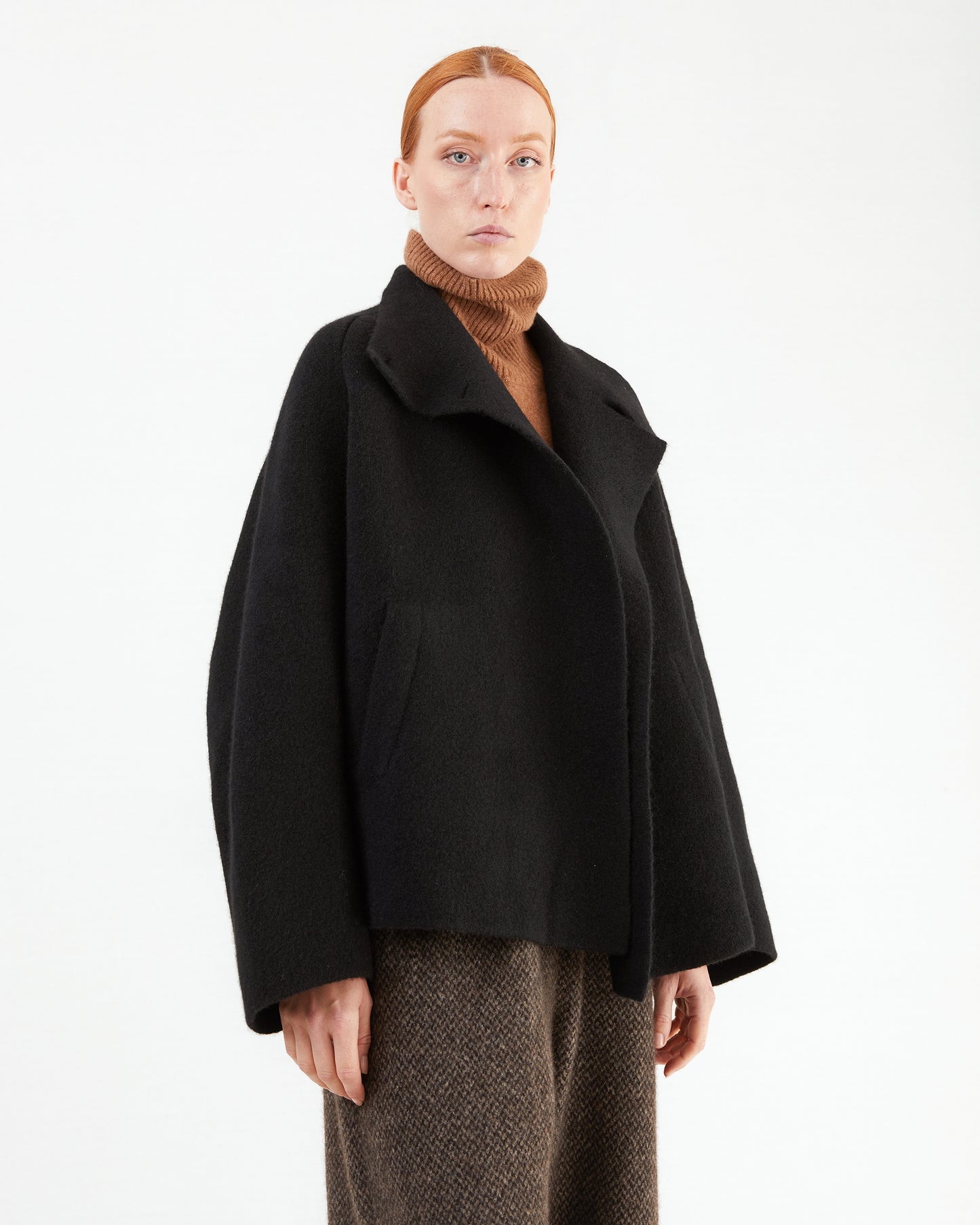 Boboutic Wool Double Breasted Jacket in Black
