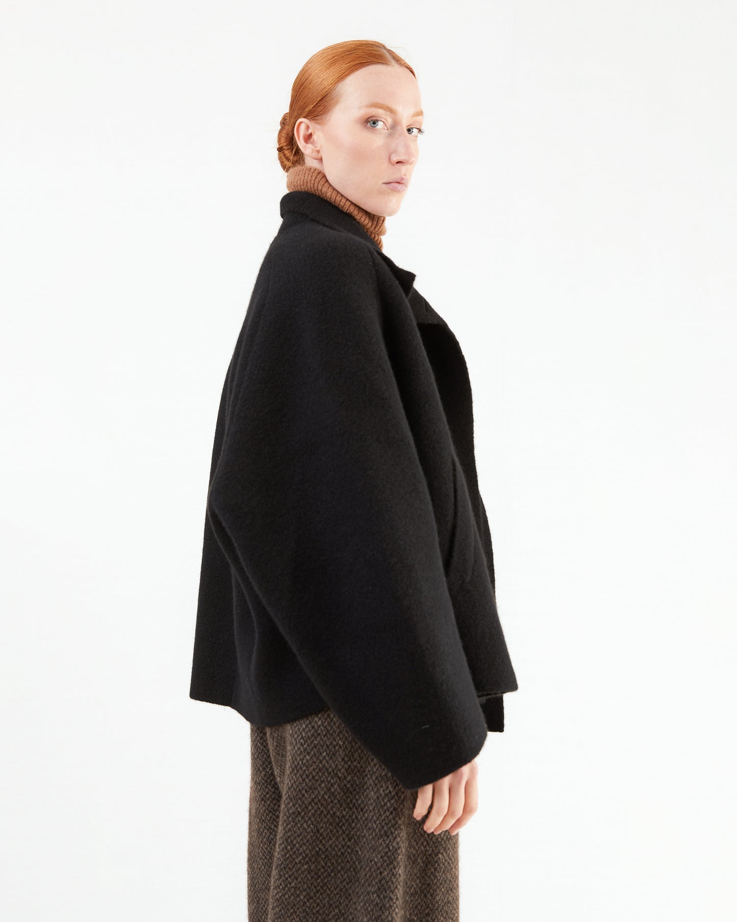 Boboutic Wool Double Breasted Jacket in Black