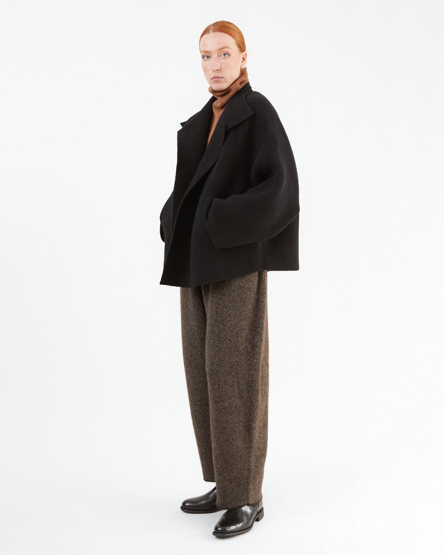 Boboutic Wool Double Breasted Jacket in Black