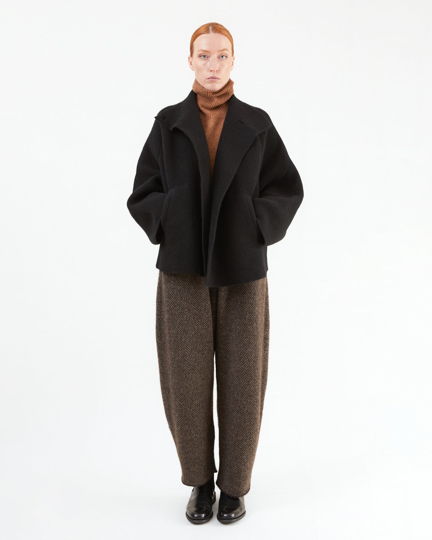 Boboutic Wool Double Breasted Jacket in Black