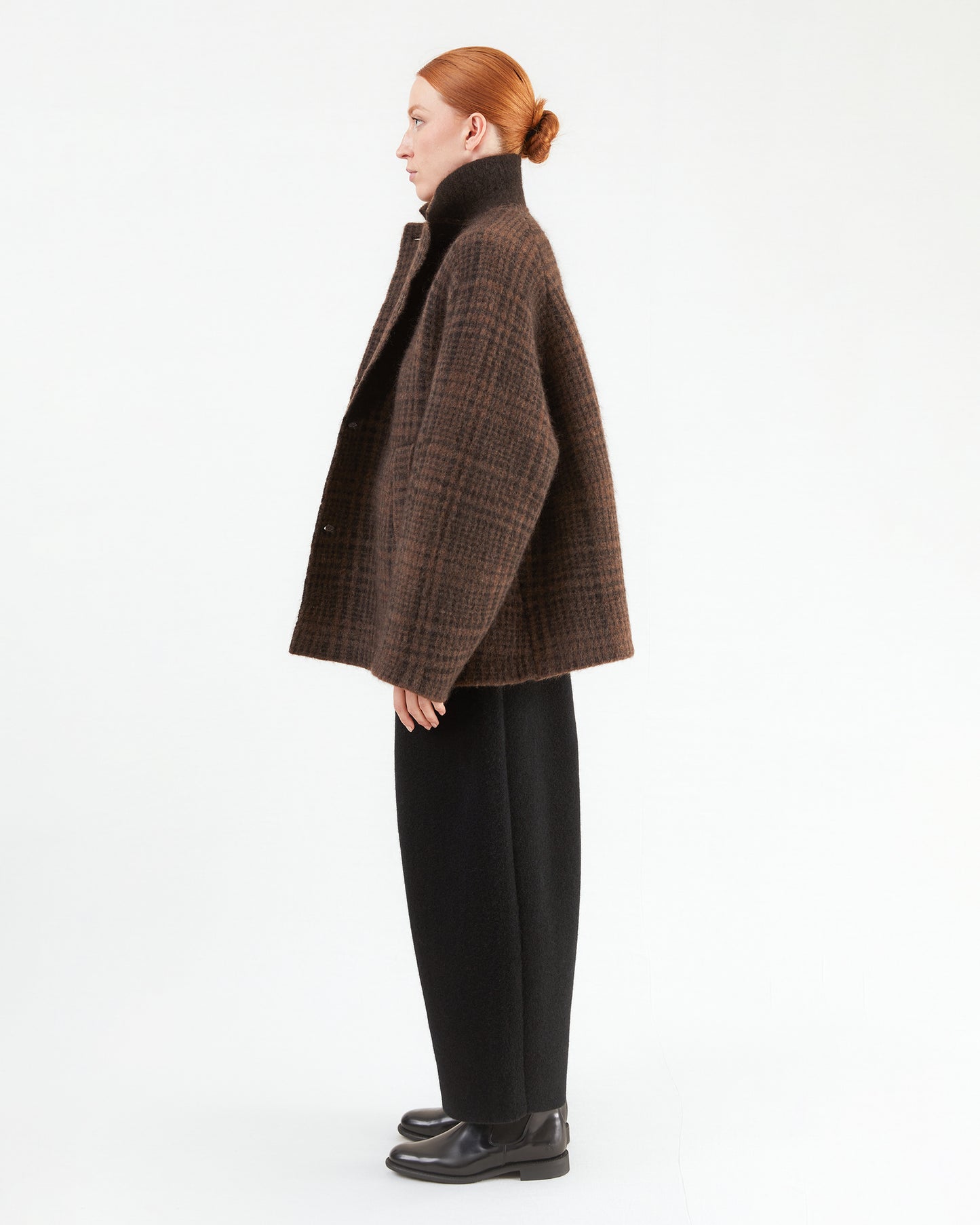 Boboutic Wool Double Breasted Jacket in Brown