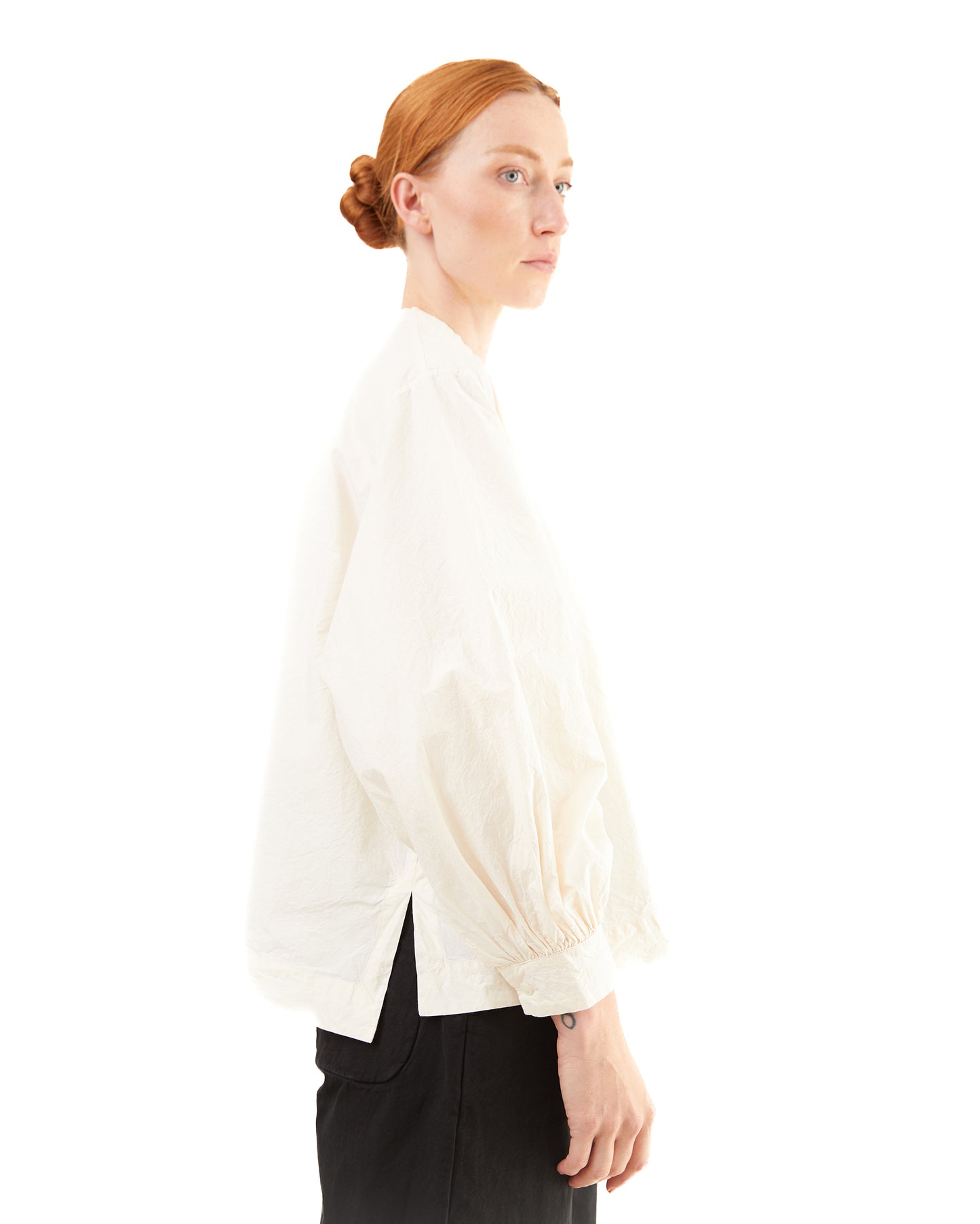 Casey Casey Women's Biggy Grandad Shirt in Natural