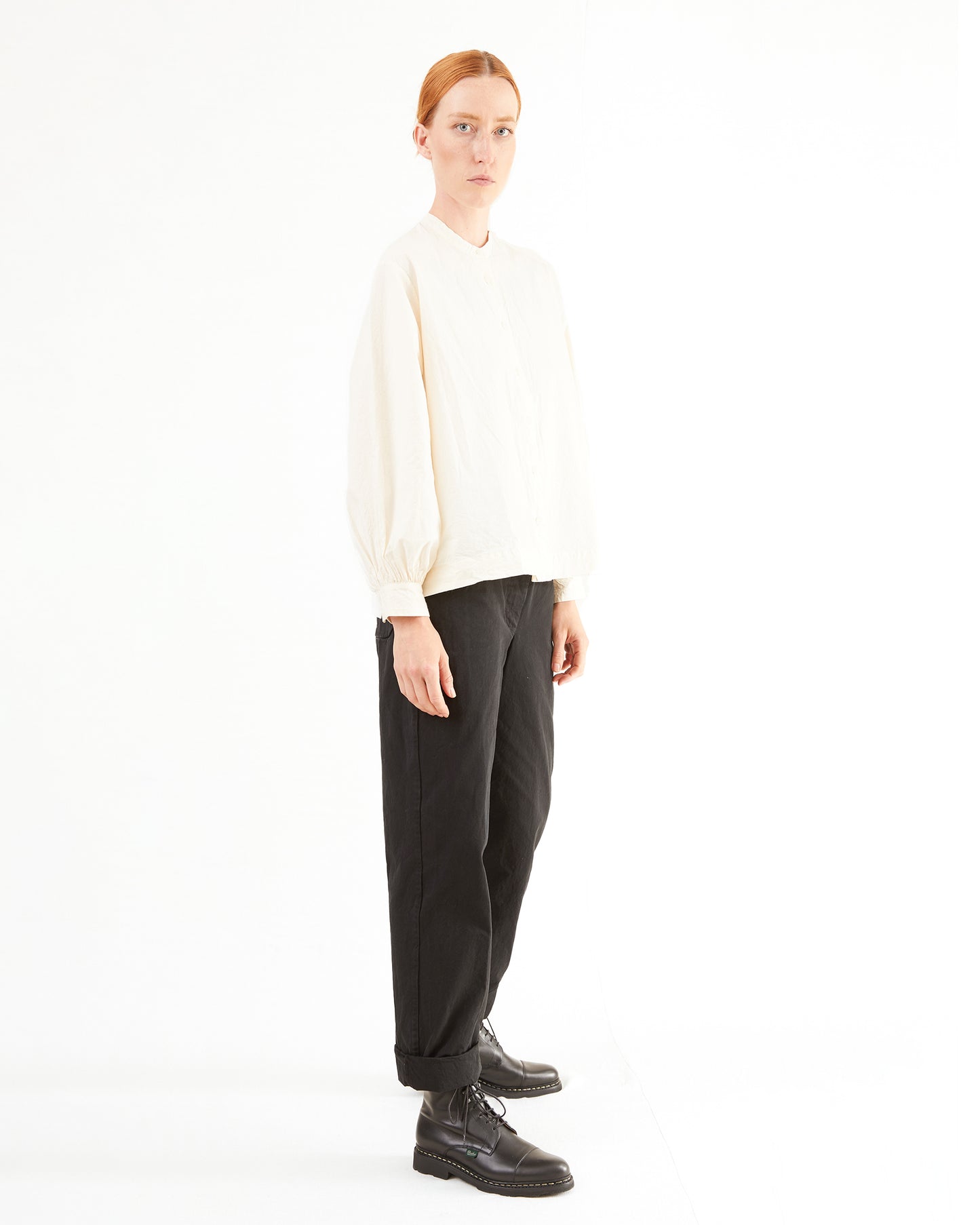 Casey Casey Women's Biggy Grandad Shirt in Natural